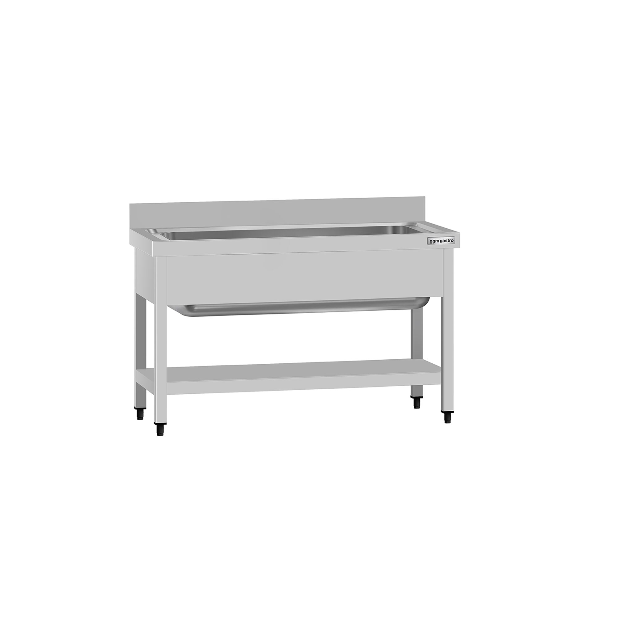 Plonge à marmites en inox ECO - 1200x700mm - avec étagère basse & 1 bac