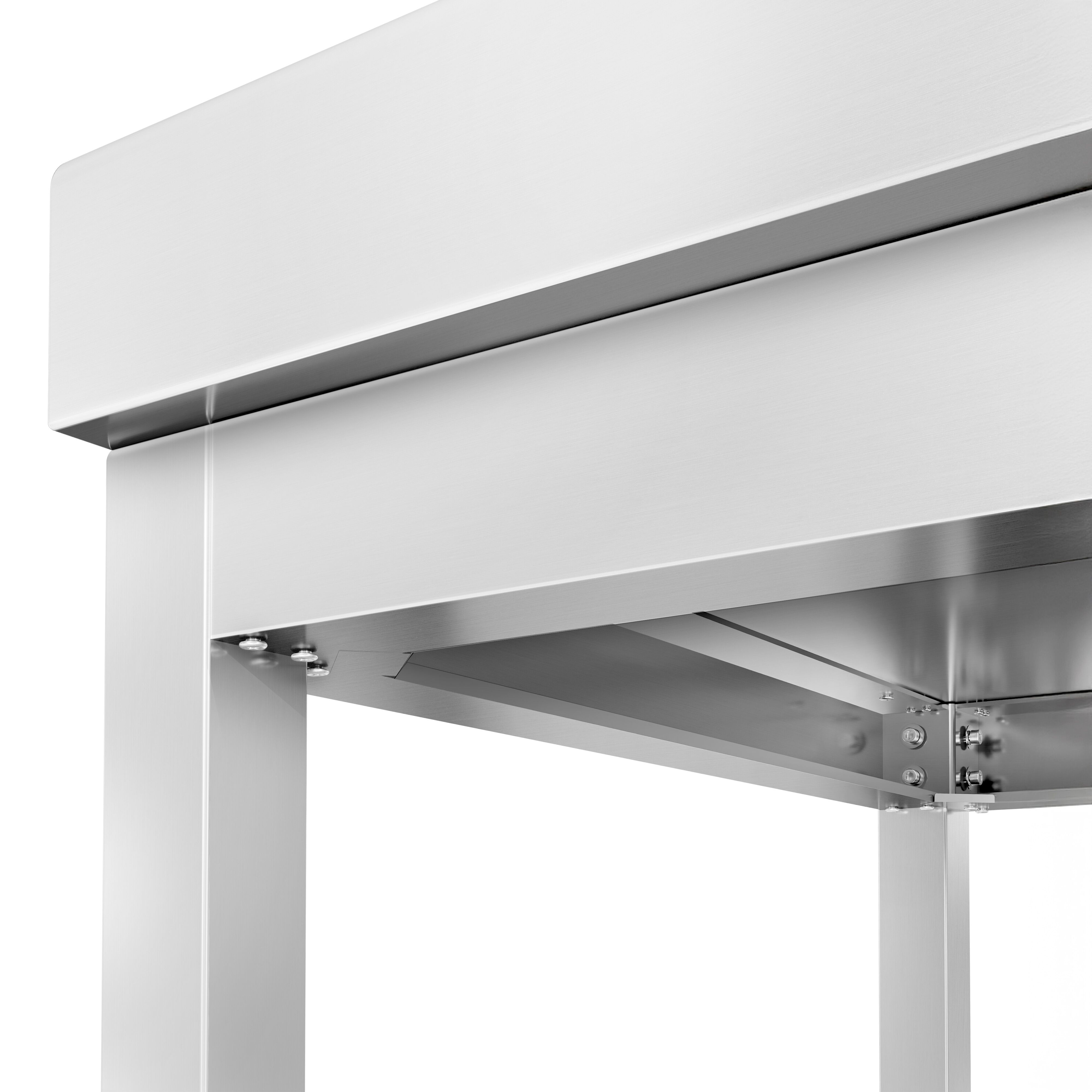 Stół roboczy centralny ze stali nierdzewnej PREMIUM - 600x700mm - z półką - z deską do krojenia Biały