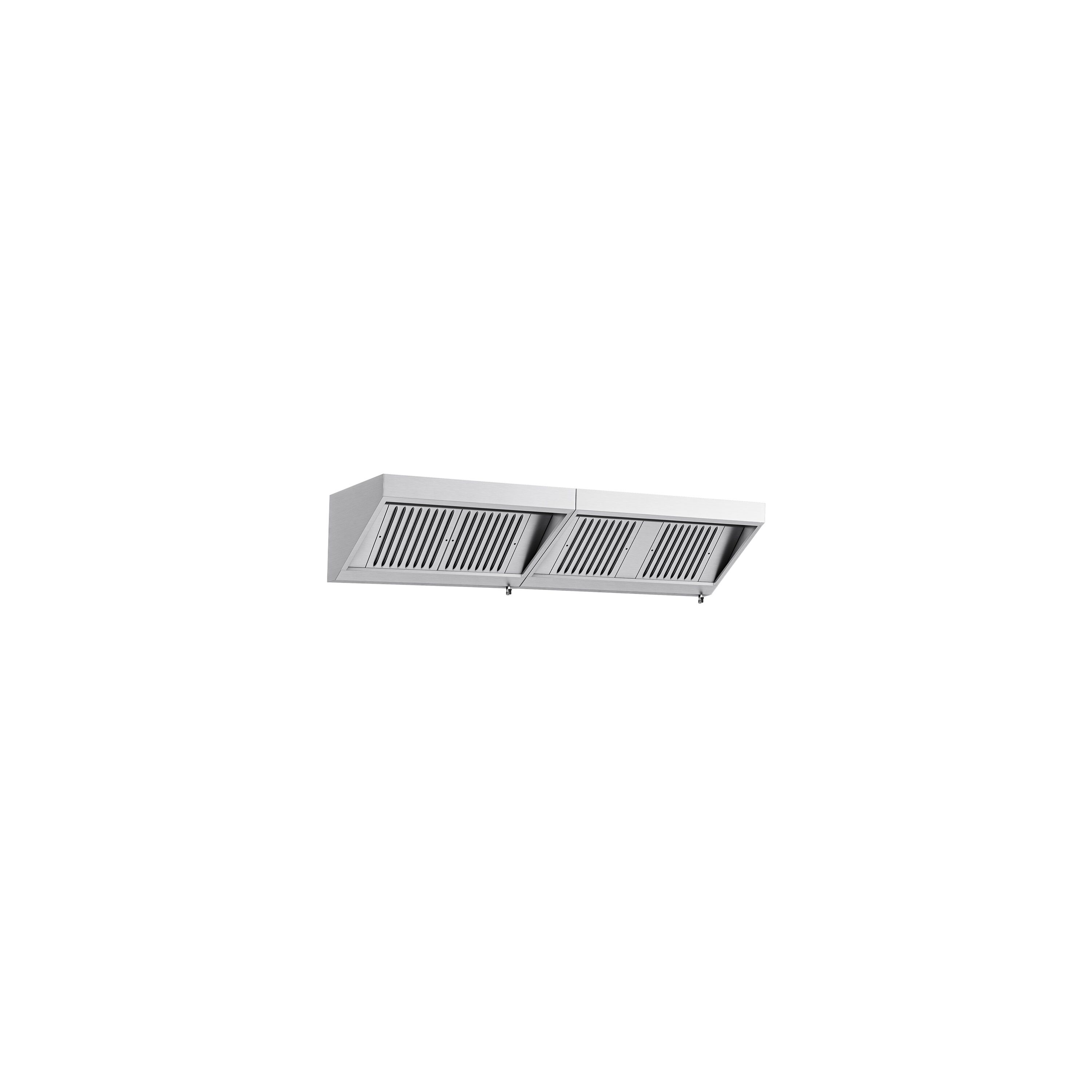 Fali elszívóernyő - 2600 mm - 700 mm mély - Labirintszűrő és világítás - motor nélkül
