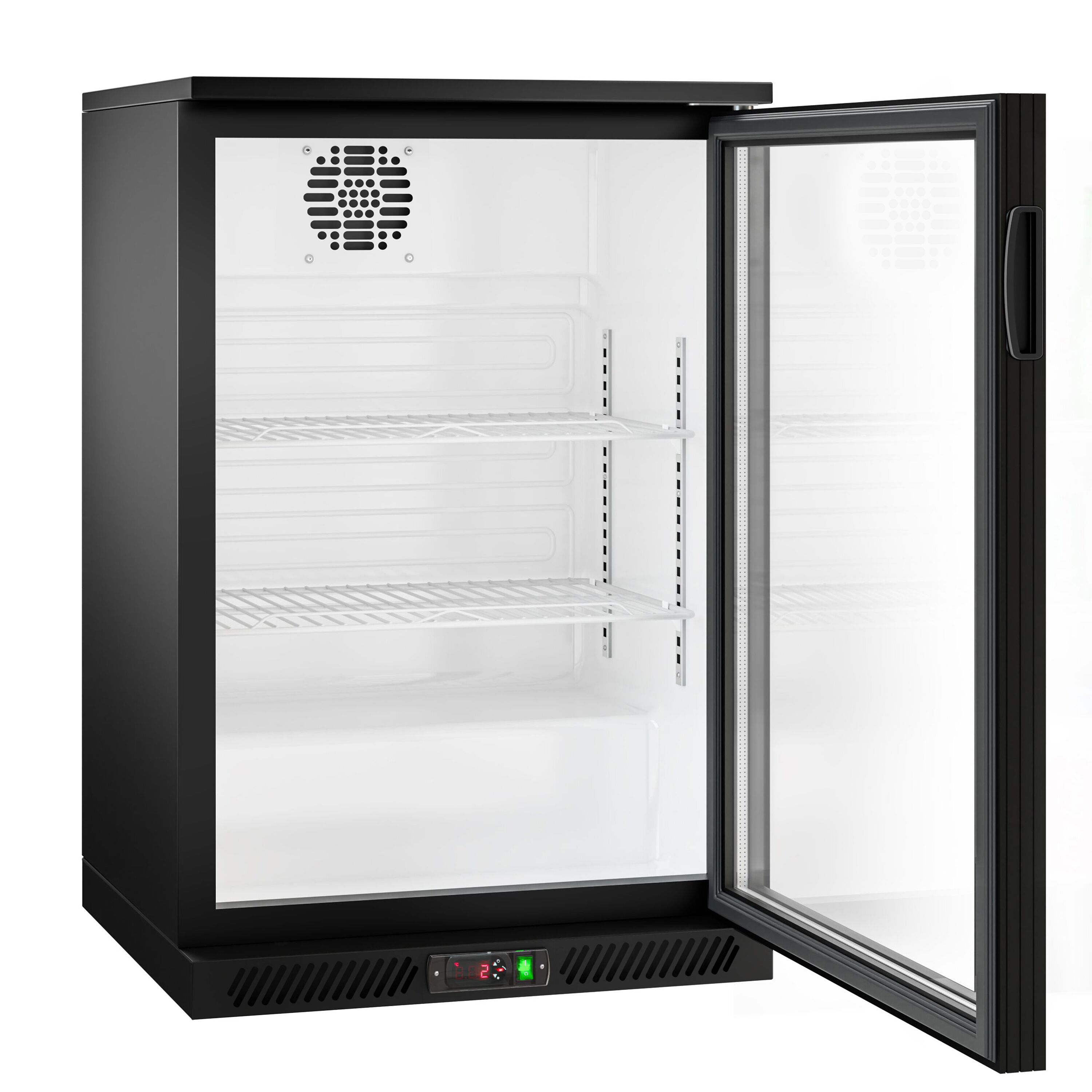 Réfrigérateur de bar – 600 mm – 126 litres – avec 1 porte vitrée battante – Noir