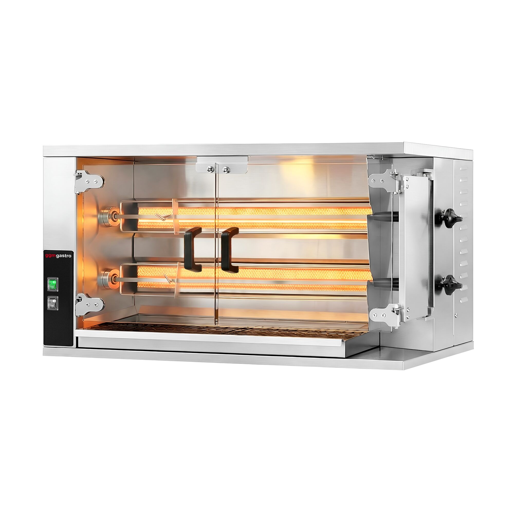 Gaz Rôtissoire à poulets Compacte à poser - avec 2 broches pour jusqu’à 10 poulets - 9,4kW