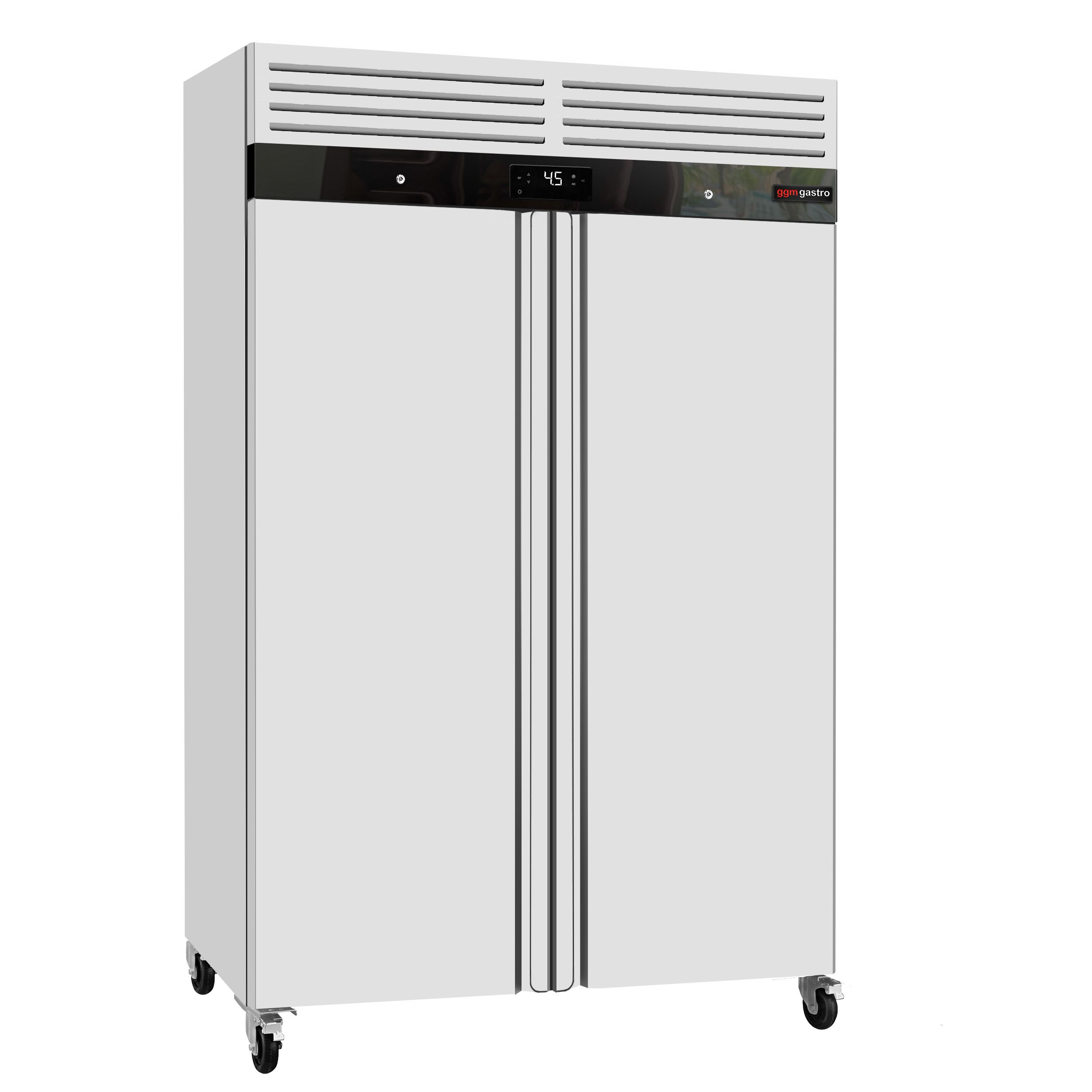 Armoire réfrigérée positive en acier inoxydable ECO – 1200 litres – avec 2 portes en inox – intérieur de la porte en plastique
