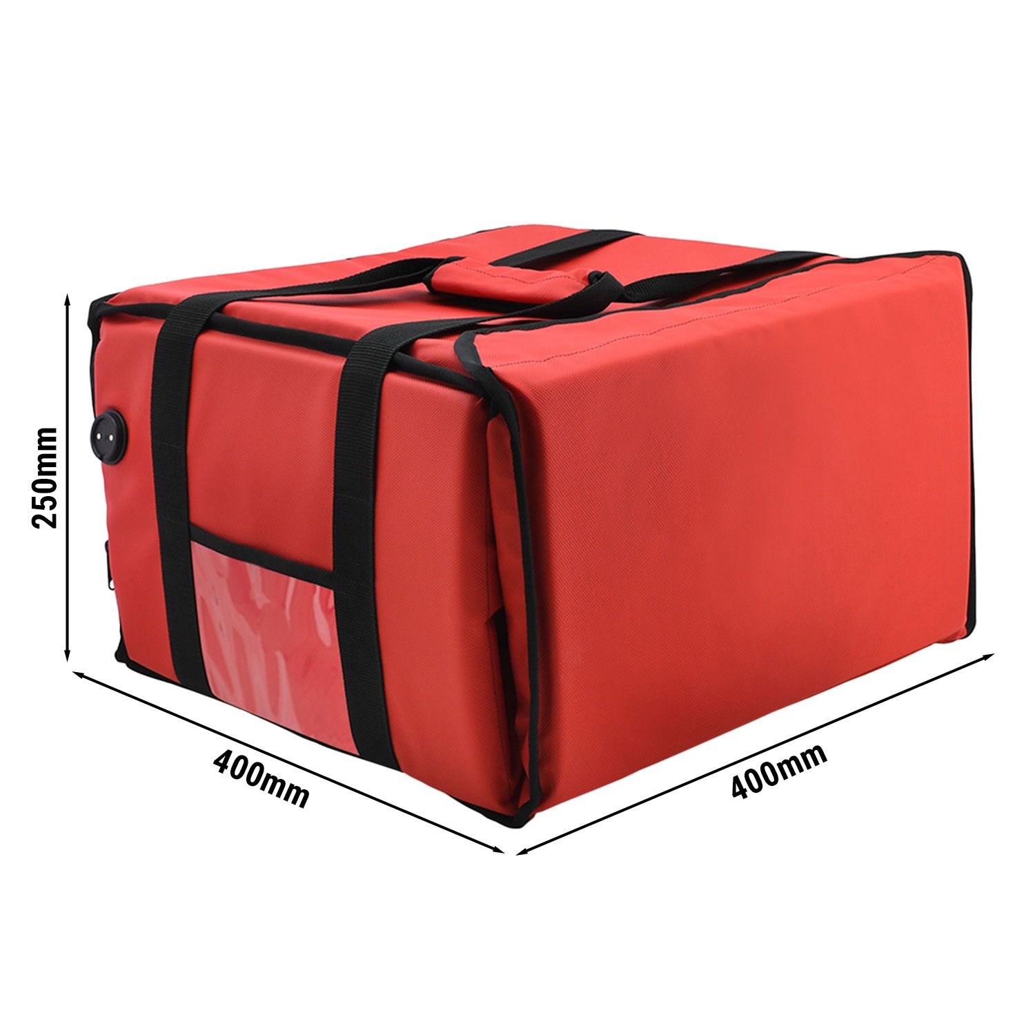 WarmBag / Pizzabag PRO - Beheizte Liefertasche - für 4 Pizzakartons 35x35cm - Rot