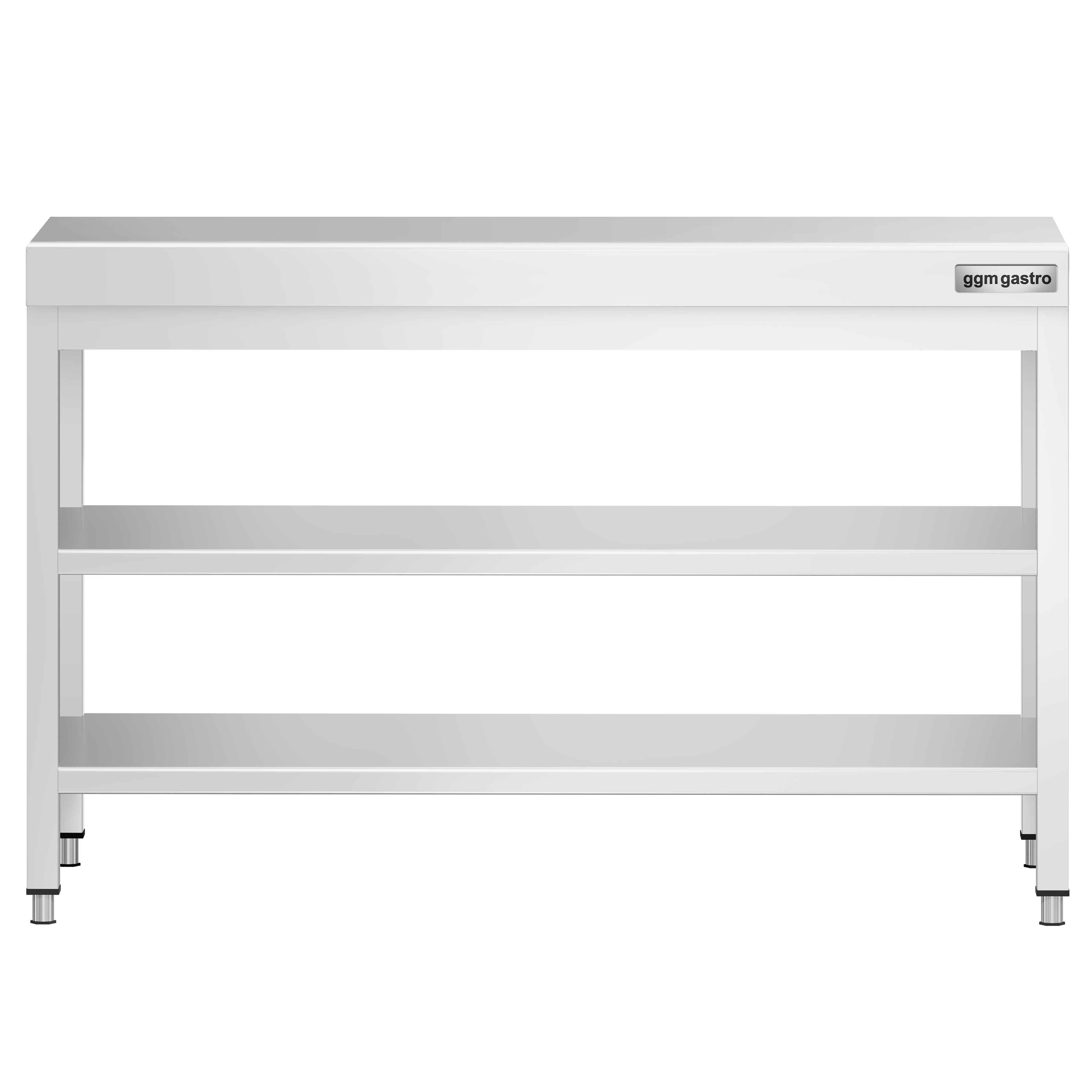 Table de travail inox PREMIUM - 1200 x 700 mm - avec tablette inférieure & Tablette intermédiaire