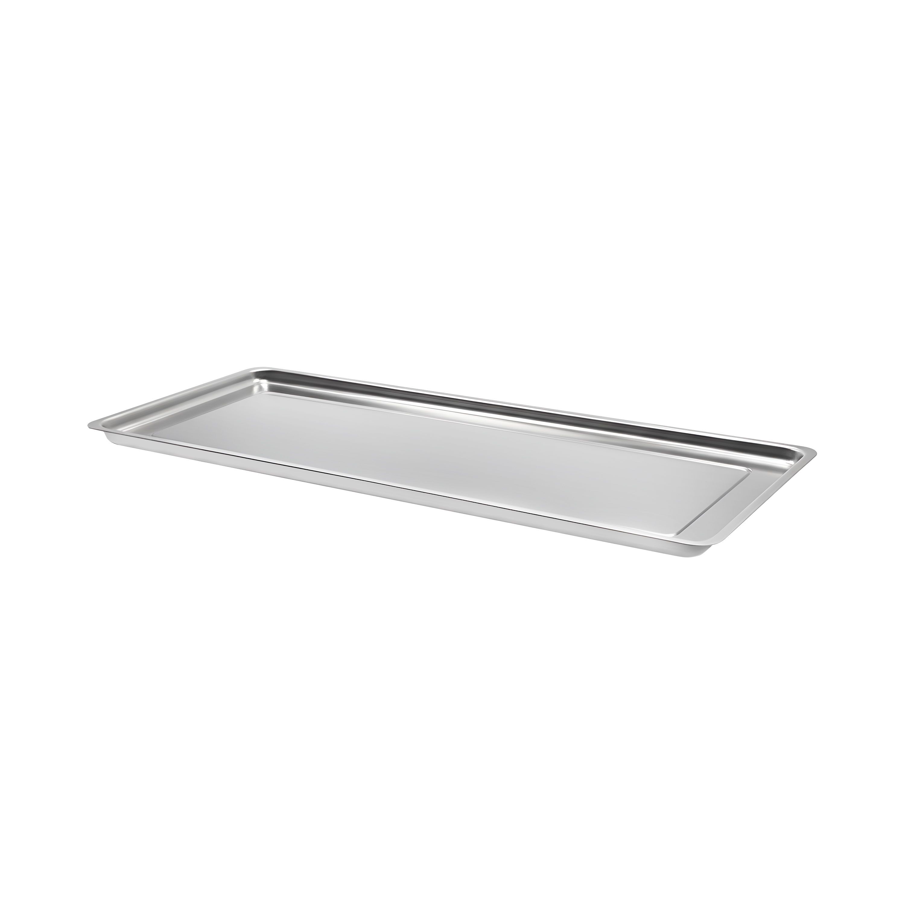 Plateau de service avec rebord - Acier inoxydable - avec rebord - rectangulaire - 768x268x20mm