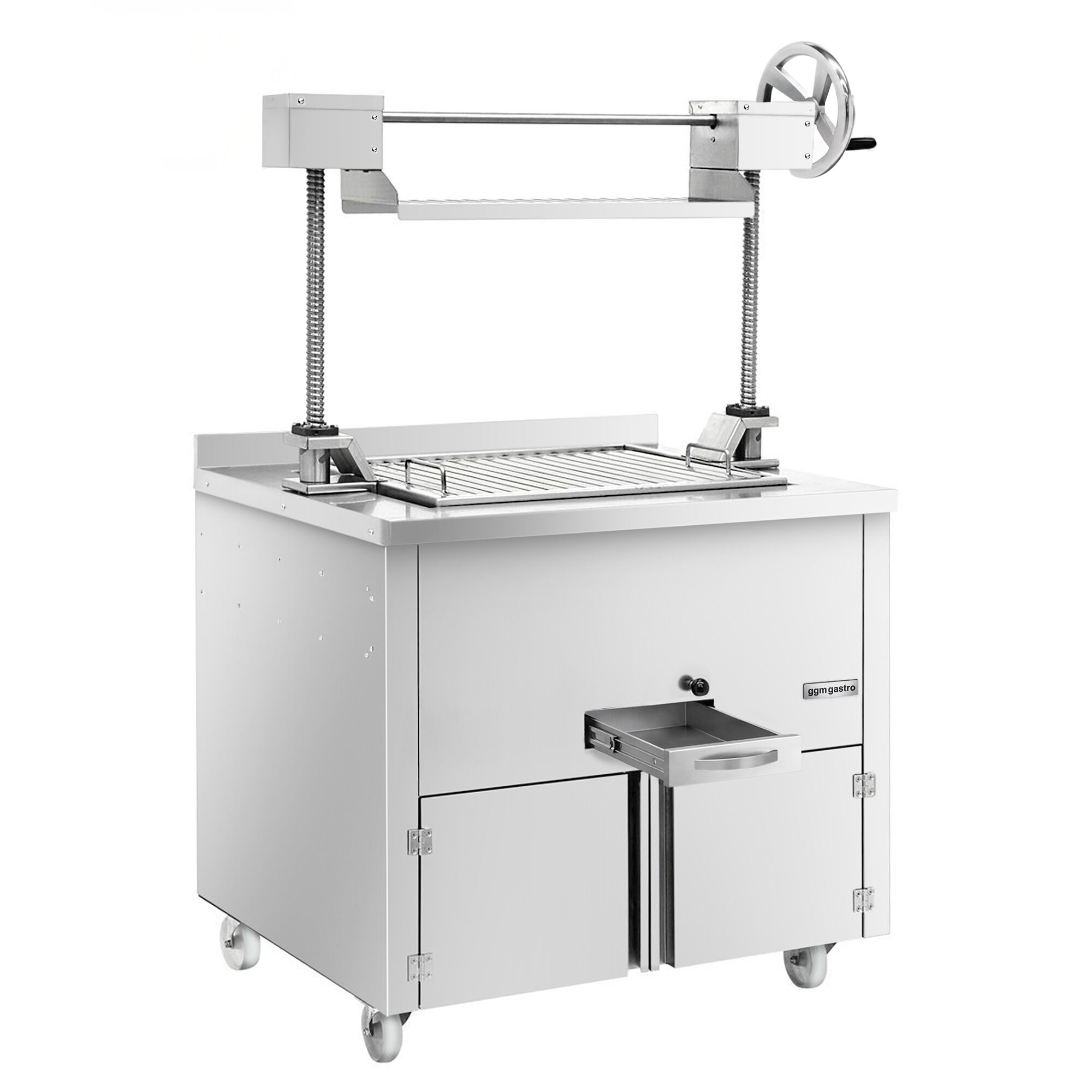 Barbecue au charbon de bois – 800 mm – avec système de levage & 1 tiroir – grille : 670 x 470 mm