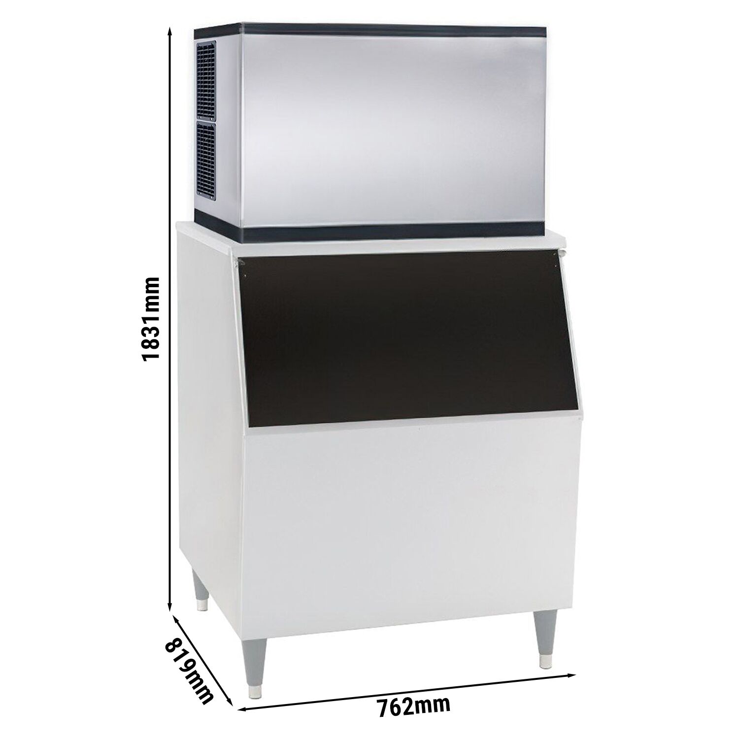 Machine à glaçons - Cubes - 403 kg/24 h - y Bac à glaçons