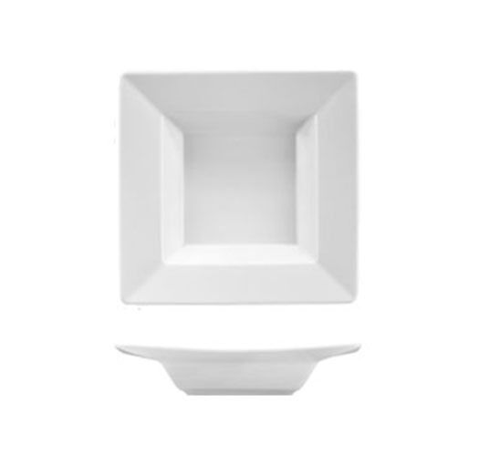 (12 pièces) MAYA - Assiette - Creuse & Carrée - 210x210 mm - Blanc