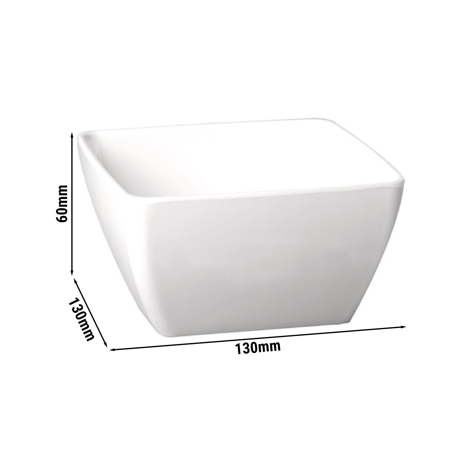 (6 pcs) Coupe - PURE - Mélamine - 0,4L - carré - lot de 6 - 130x130mm - Profondeur : 60mm - Blanc