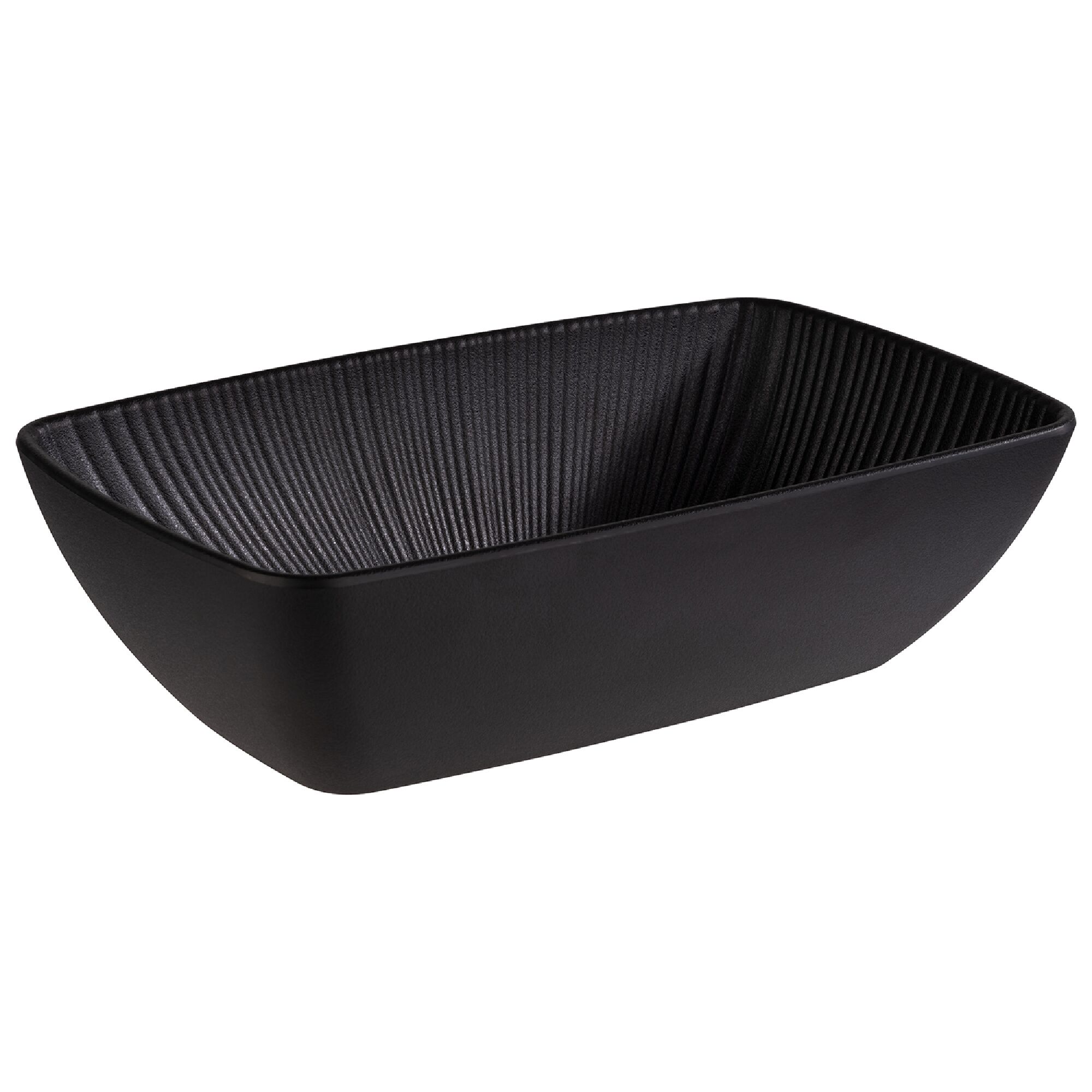 (6 pcs) Bac GN 1/4 - NERO - Mélamine - 1,5L - rectangulaire - 265x162mm - Profondeur : 75mm - Noir