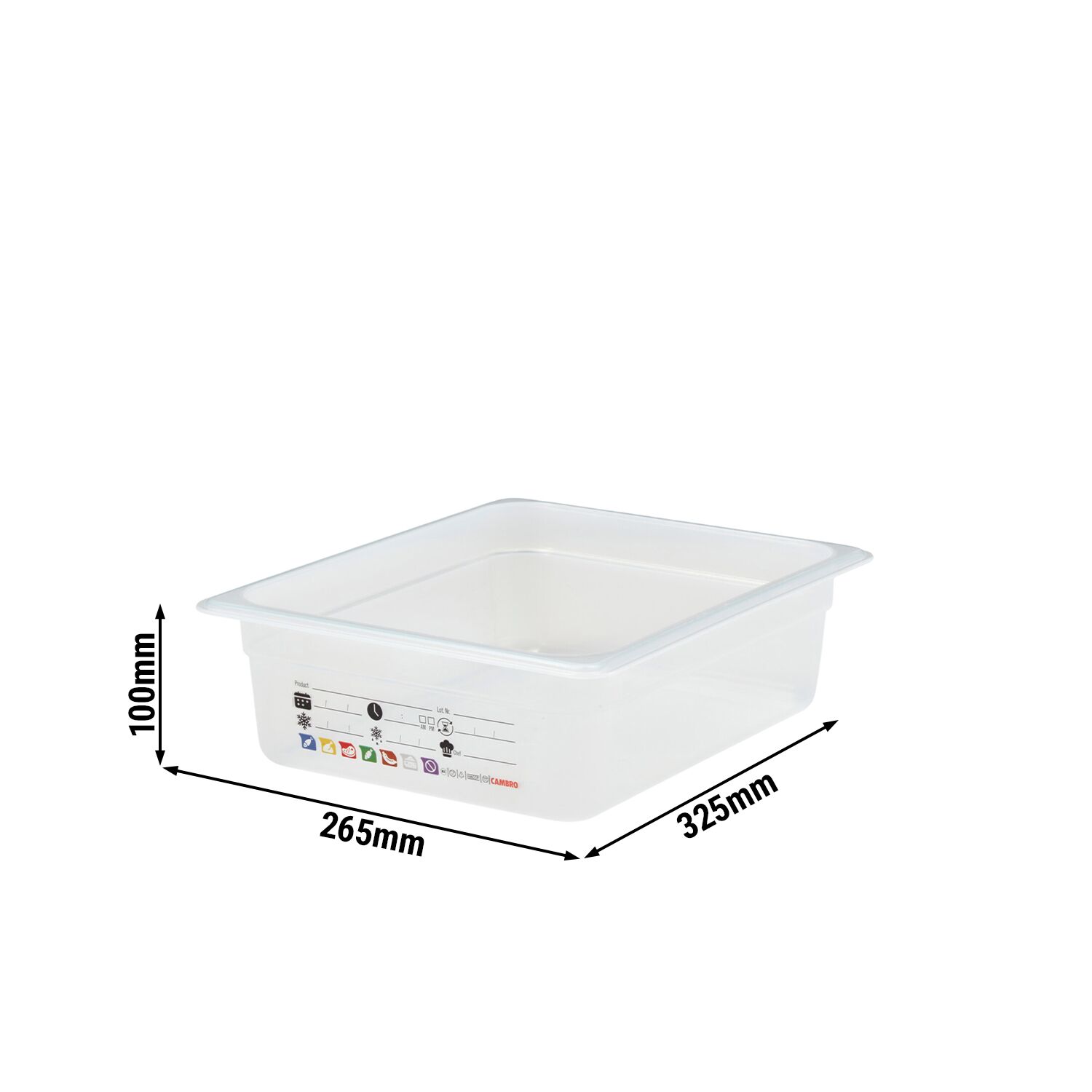 (6 pièces) CAMBRO | SafeTrak - Récipients en polypropylène GN 1/2 - laiteux - Hauteur : 100mm