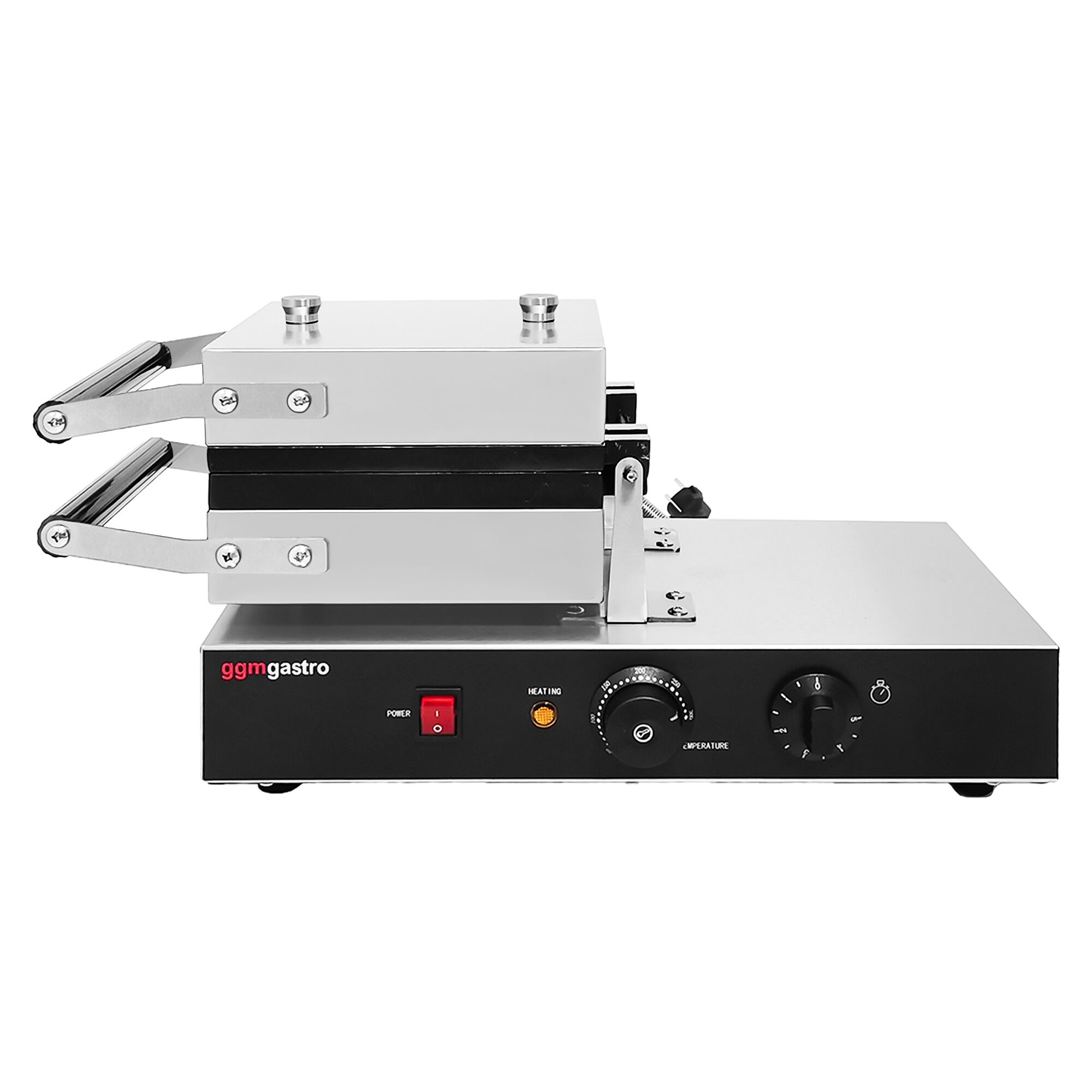 Gaufrier – simple – manuel – 1,6 kW – Forme : 2 gaufres de Bruxelles – avec surface de cuisson rotative à 180°