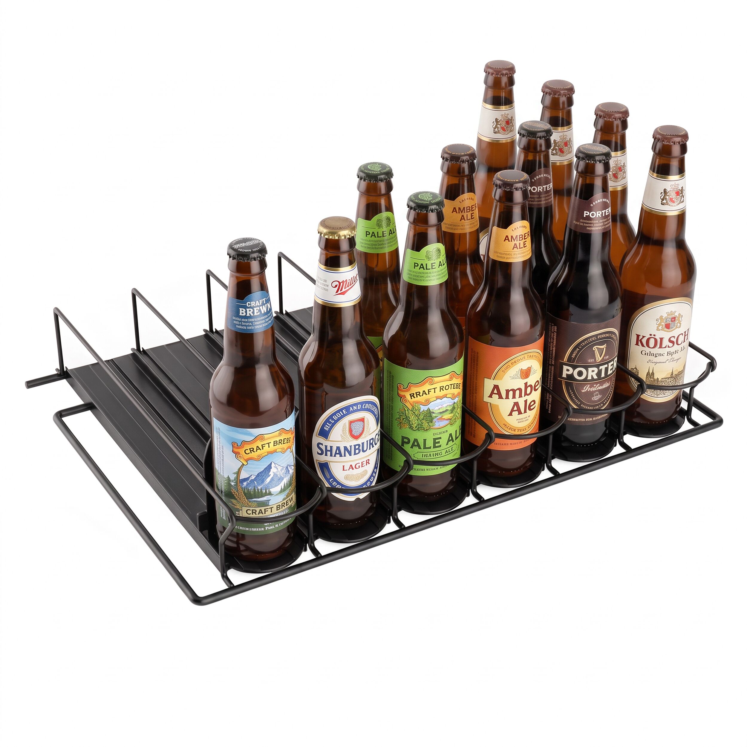 (2pcs.) Gravity Feed Bottle Rack – 6 Lanes