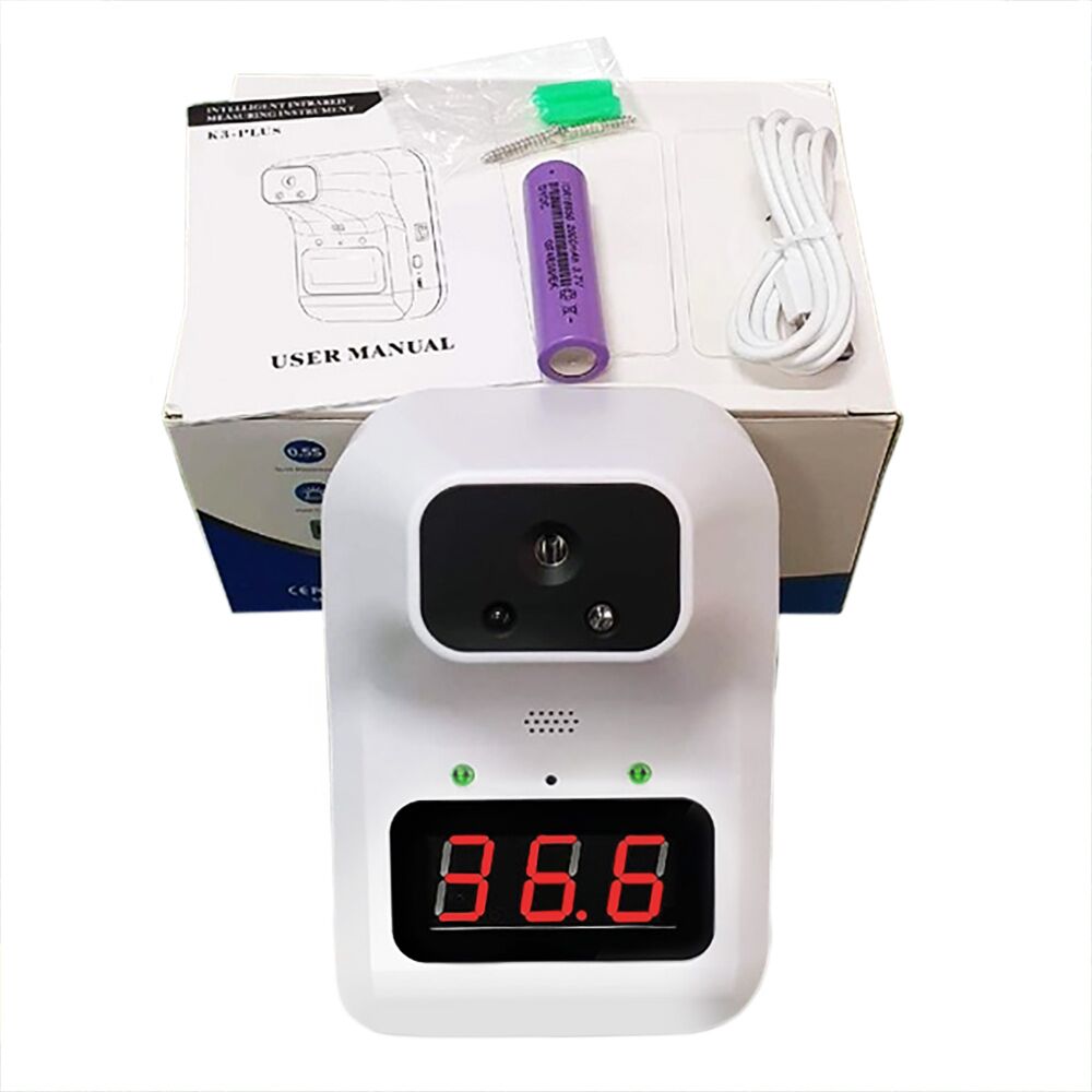 Thermomètre infrarouge - Numérique - avec alarme de température - 0°C à 100°C | 32°C à 42°C - Support inclus