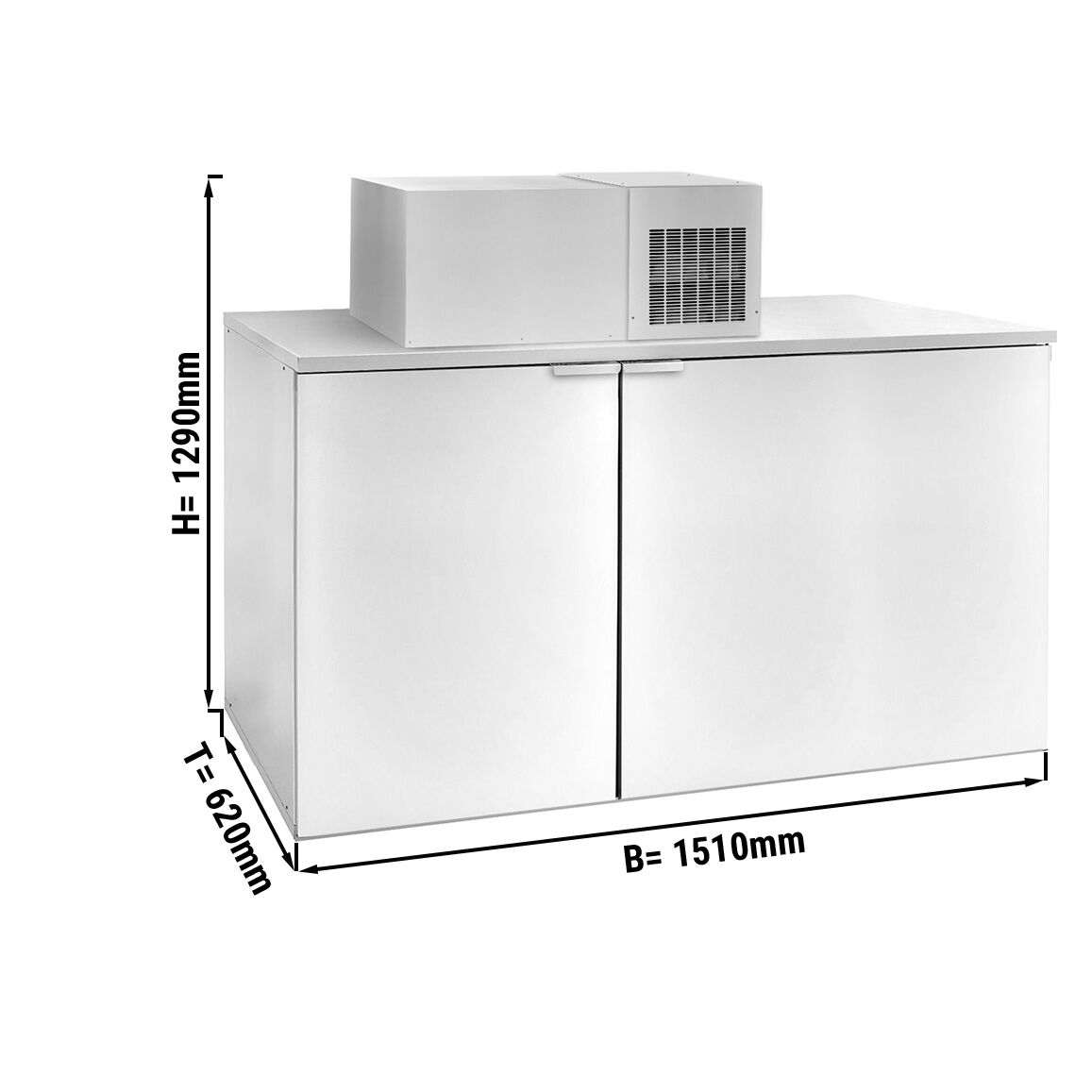Refroidisseur de fûts avec groupe - 3x50L fûts - 1510x620mm