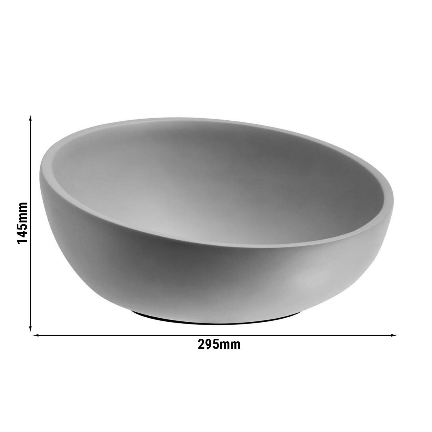 (6 pcs) Coupe - ELEMENT - Béton - 2,5L - carré - 295x295mm - Profondeur : 145mm - Gris