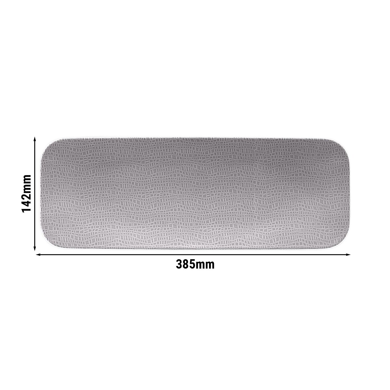 (2 pièces) SELTMANN WEIDEN | Assiette coupe – plate rectangulaire – 380 × 140 mm – Gris