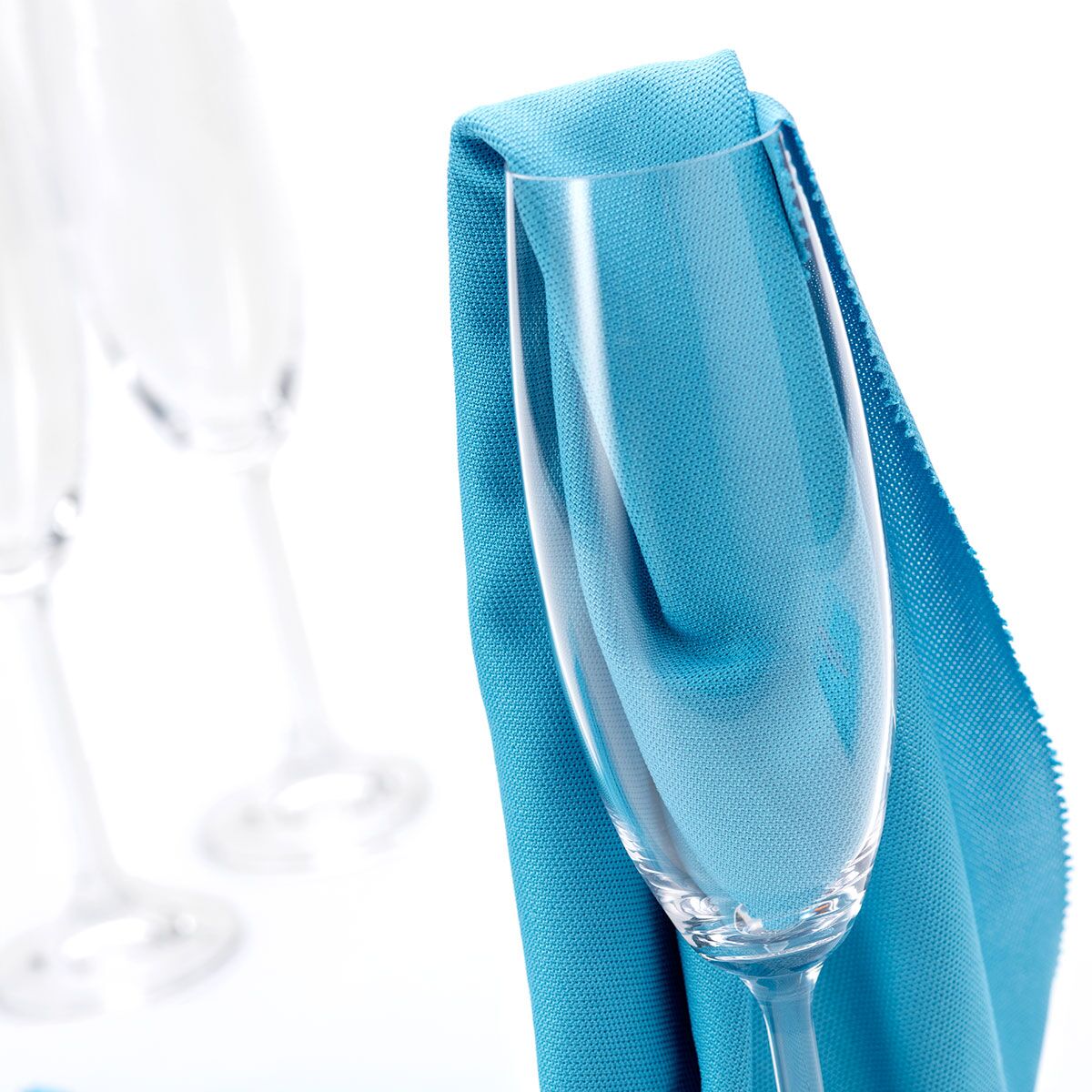 (10 pièces) Chiffon en microfibre / torchon à verres - 500 x 700 mm - Bleu