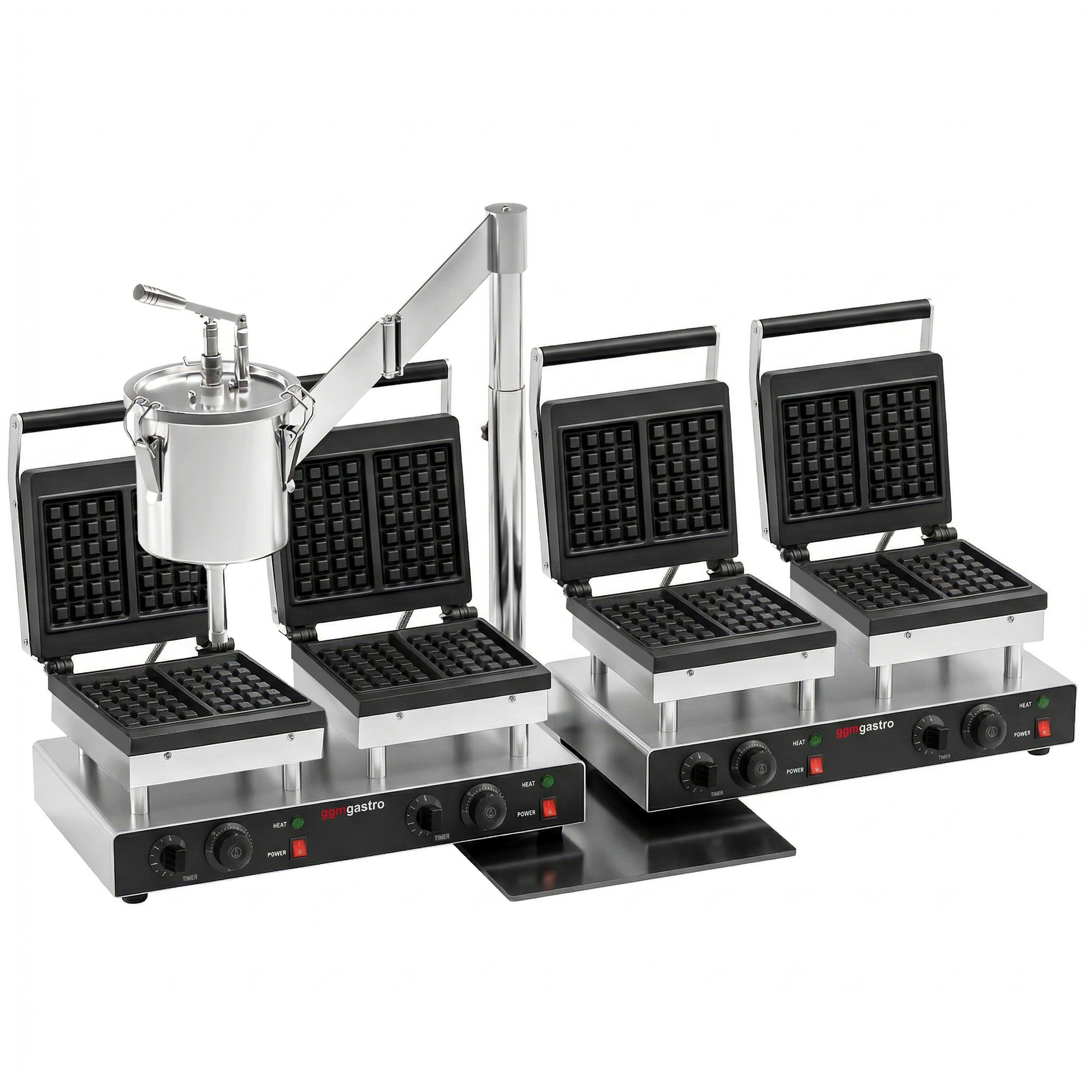 Distributeur de pâte à crêpes/gaufres - Manuel - 4L - Taille réglable - Acier inoxydable