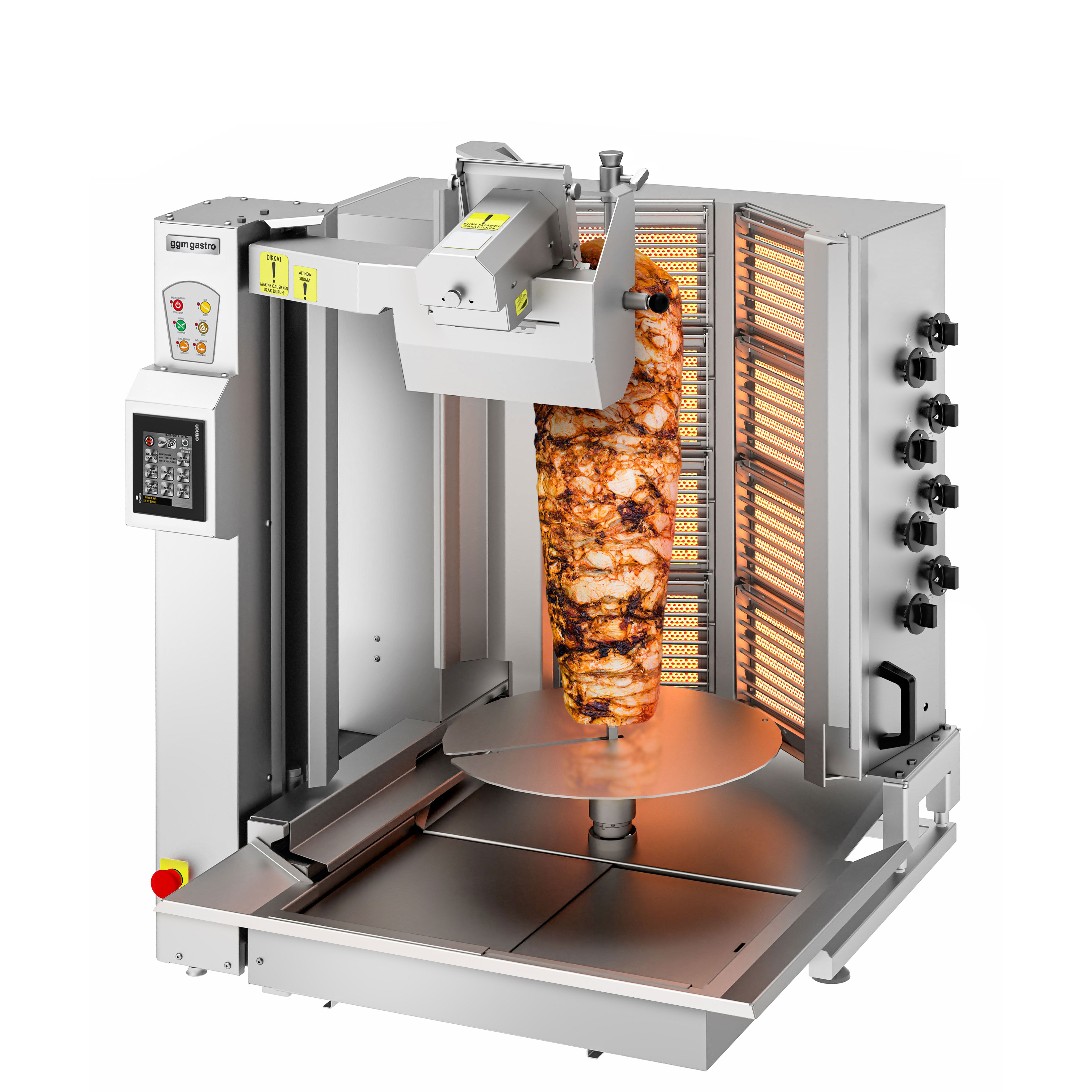 Gas Doner Kebab Grill - 8 Burner - up to 130kg - 26.6kW - incl. 1 skewer & drip tray