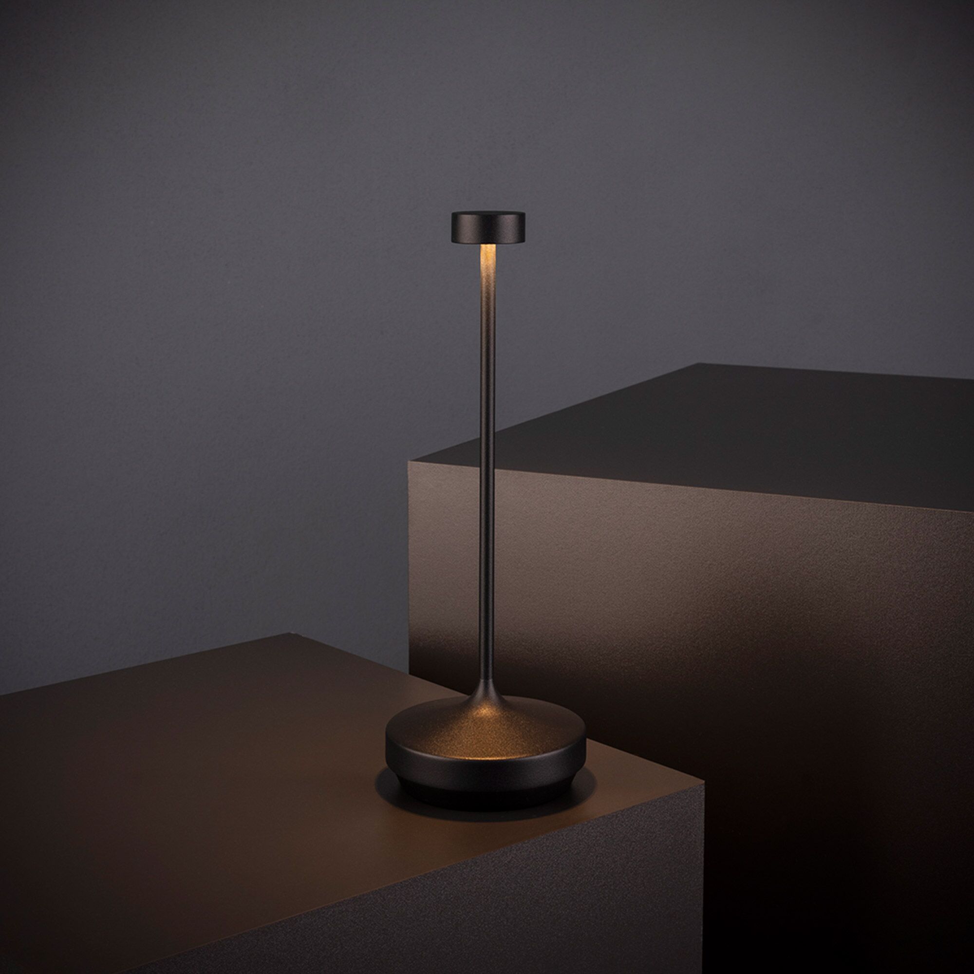 (4 pièces) Lampe de table – NISSRIN – dimmable en 3 niveaux – Ø 80 mm – Noir