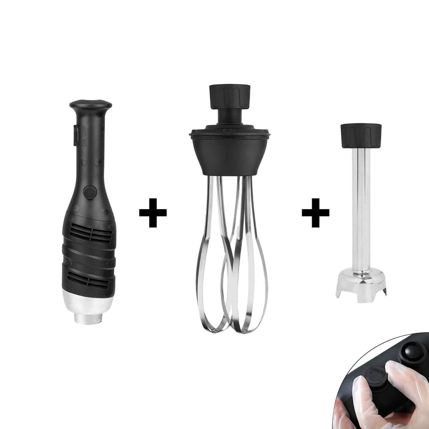Mixeur plongeant professionnel Combi - pied démontable inclus - pied 160mm & Fouet - 280 W - Vitesse variable