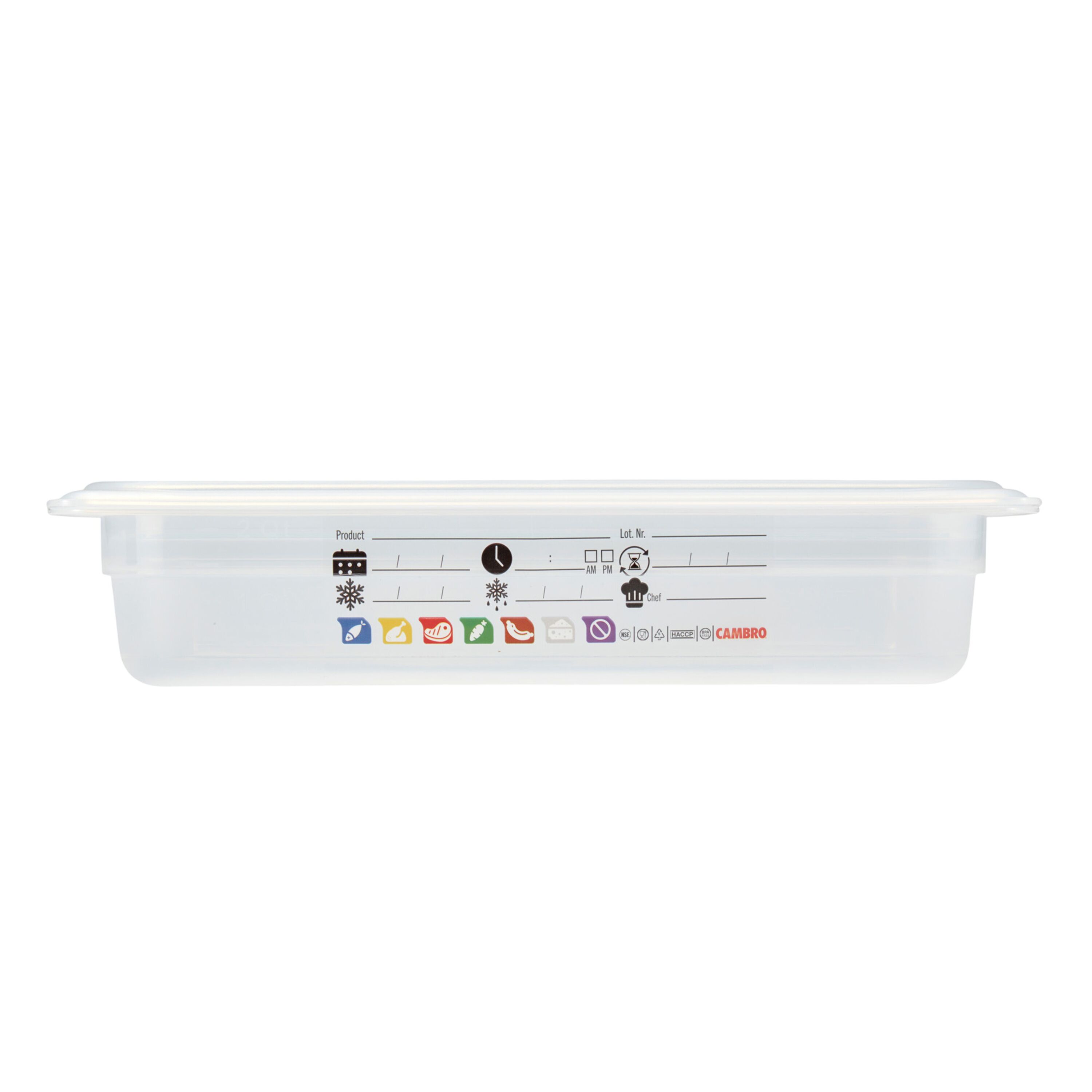 (6 pièces) CAMBRO | SafeTrak - Récipients en polypropylène GN 1/3 - laiteux - Hauteur : 65mm