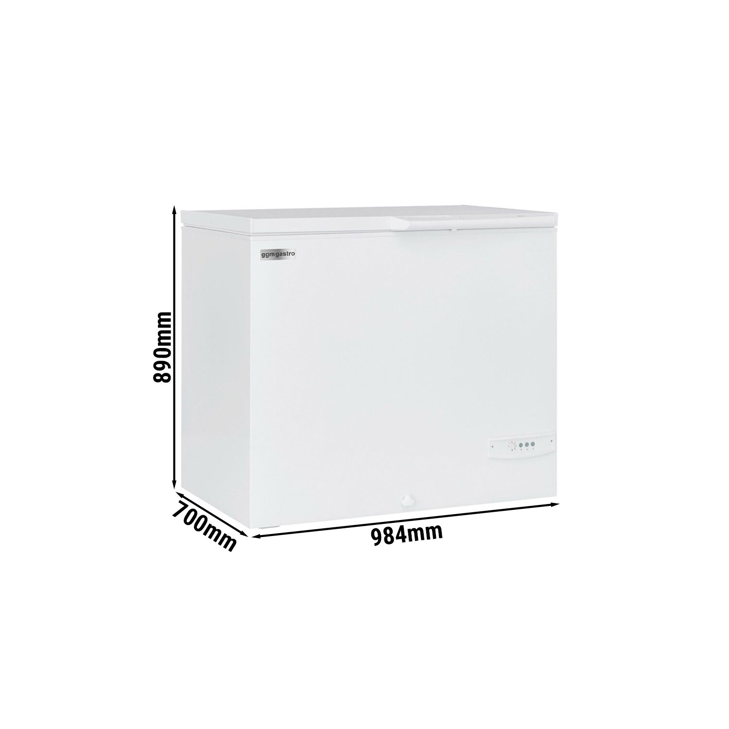 Congélateur coffre - 985 mm - 227 litres - couvercle en plastique - incl. cloison de séparation