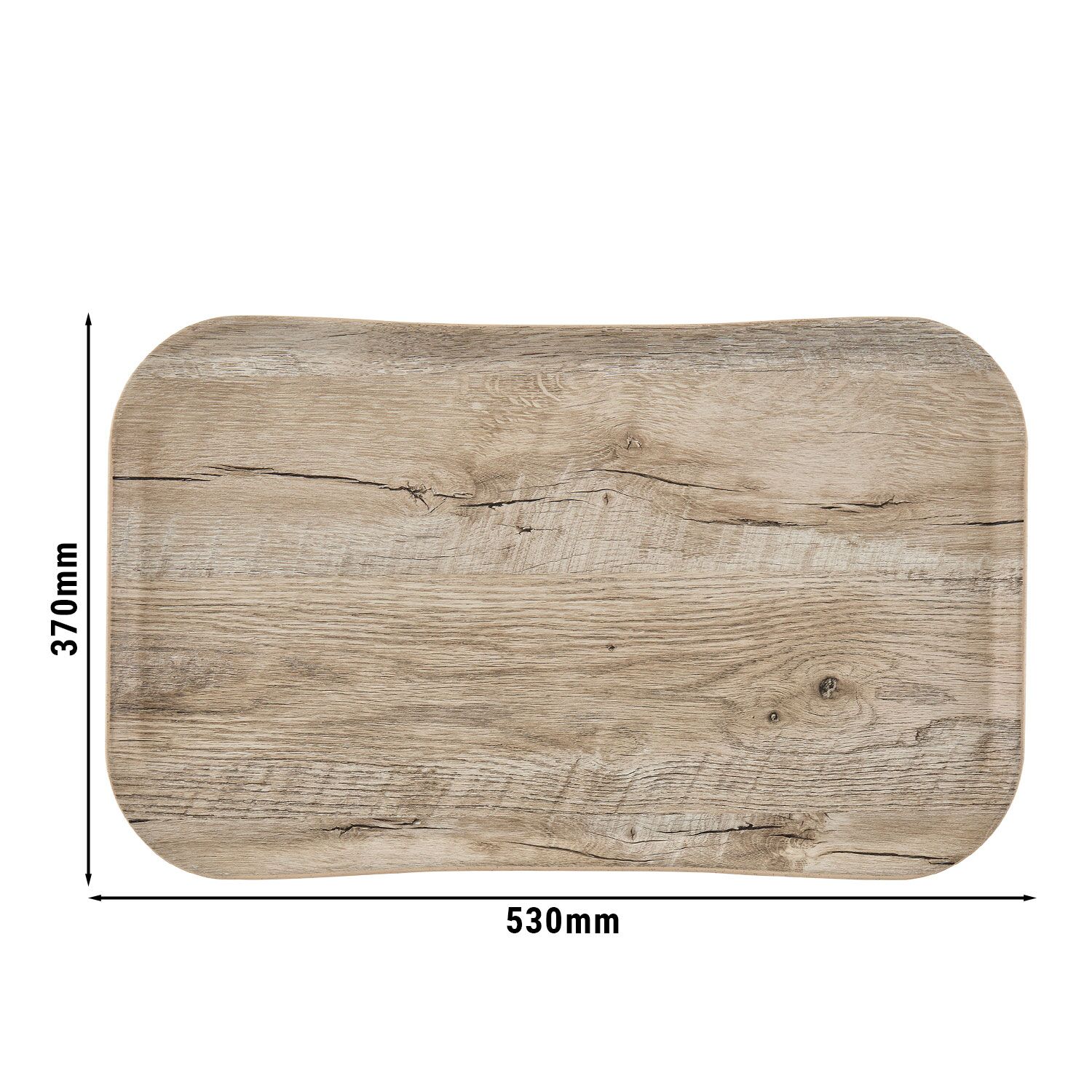 (12 pieces) CAMBRO | CENTURY™ Fibreglass Serving Tray – 530×370 mm – Light Oak Wood Effect