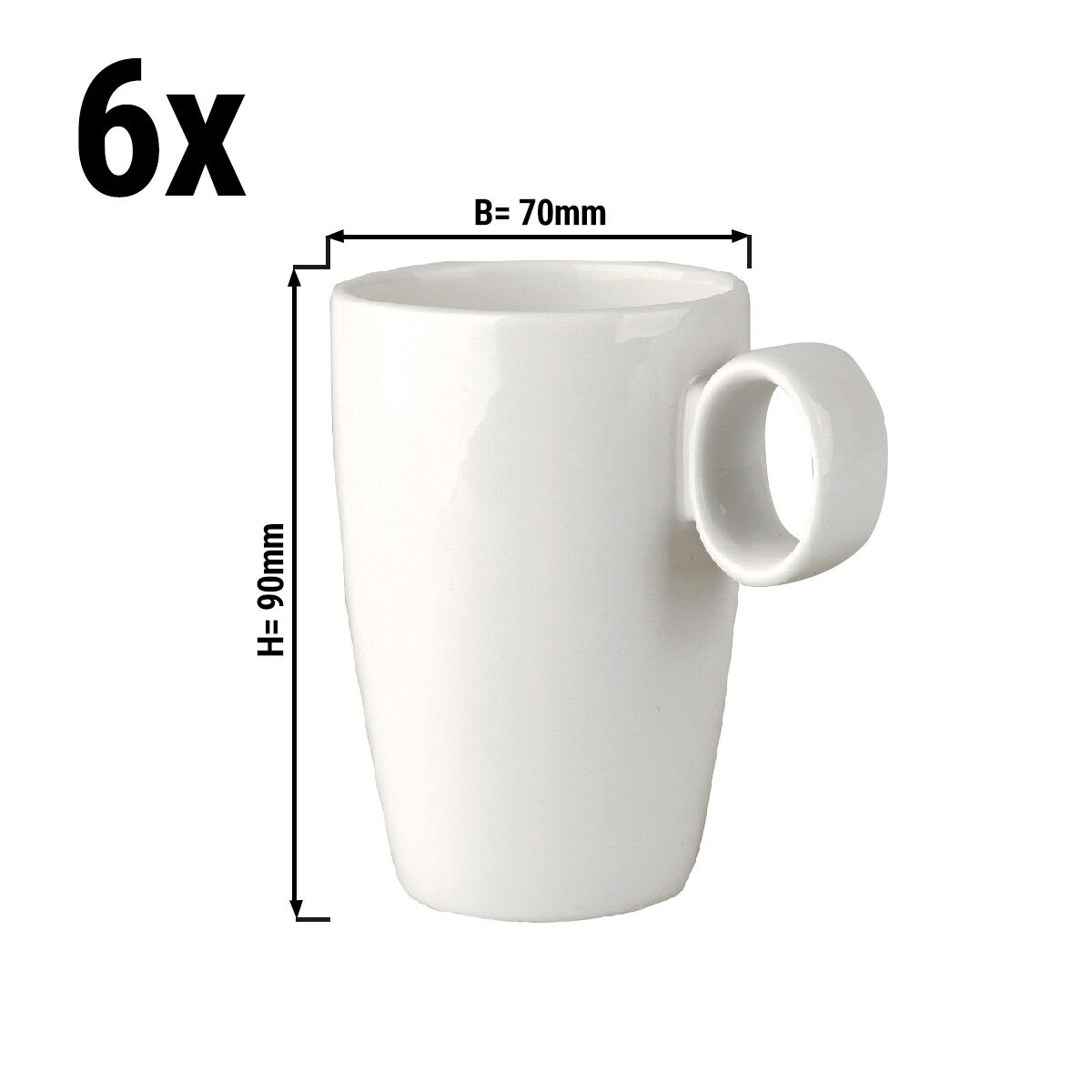 (6 pieces) LUX - Coffee cup Maastricht - 21 cl - Ivory