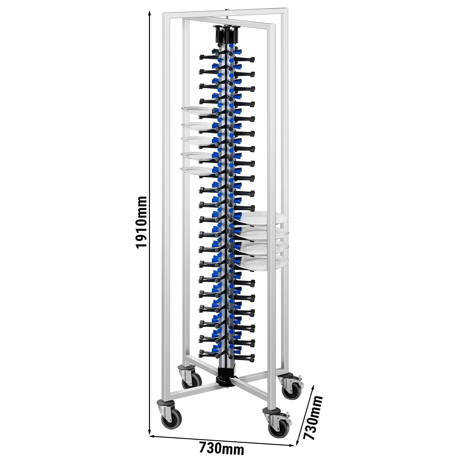 Chariot pour Assiettes - jusqu'à 84 Assiettes - Ø 16 - 32 cm - Pliable & Mobile