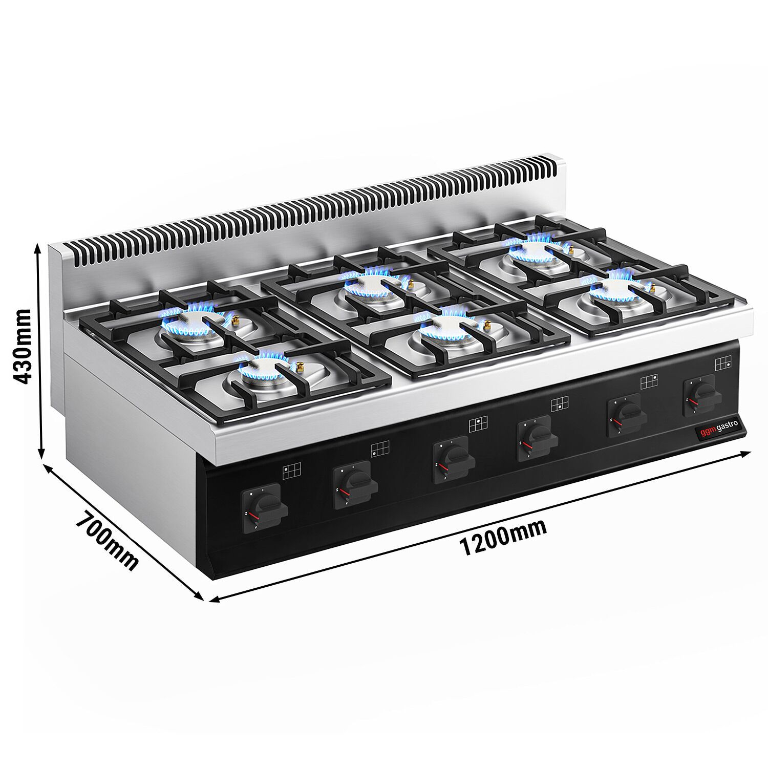 Fourneau à gaz – 36 kW – 6 brûleurs