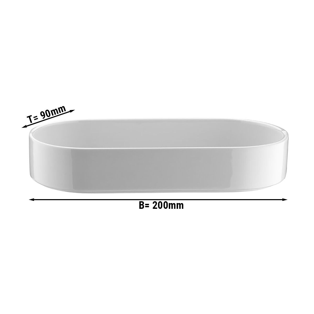 (6 pièces) PERA blanc - Bol à dessert / salade - ovale - 200 x 90 mm - blanc