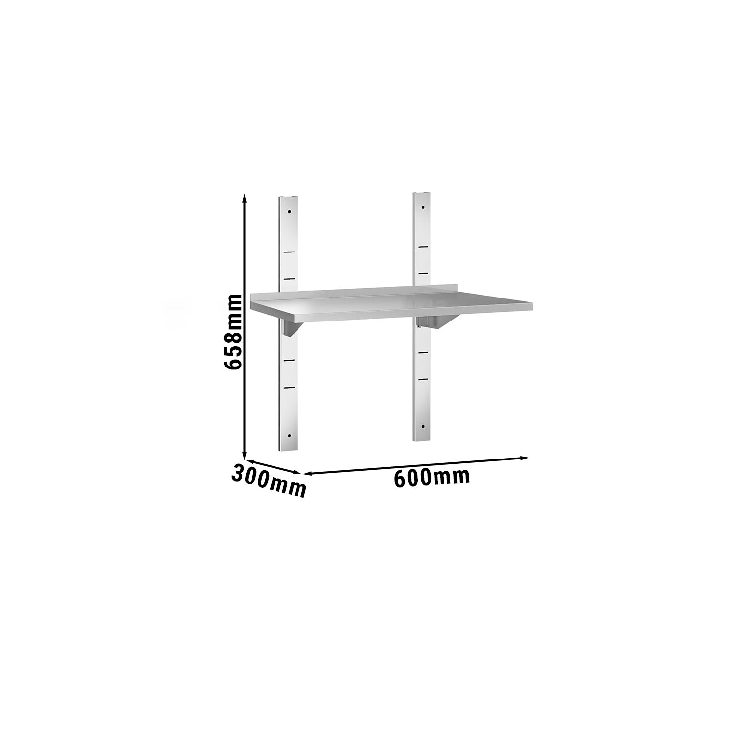 Étagère murale PREMIUM - 600 x 300 mm - avec 1 niveau