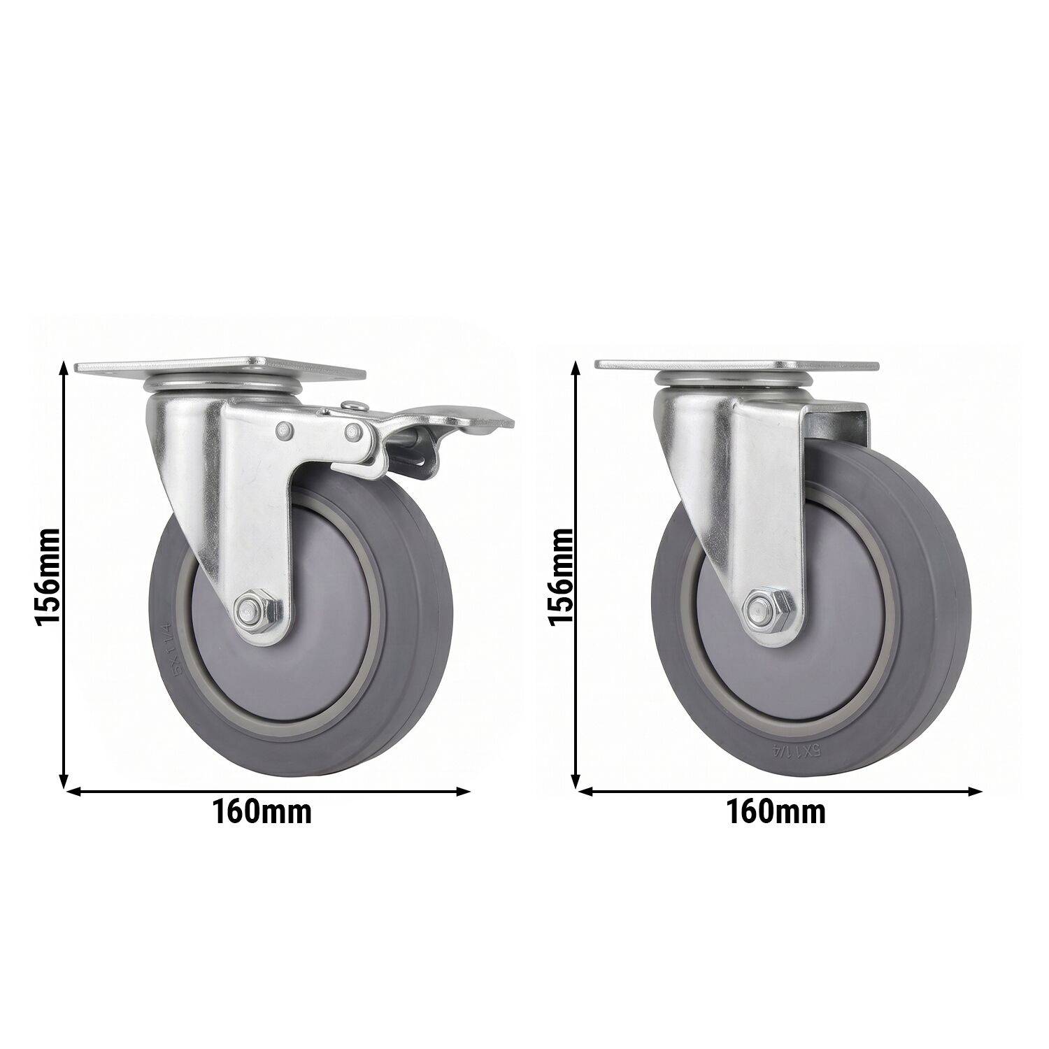 Kit de 4 roulettes - 160x89mm