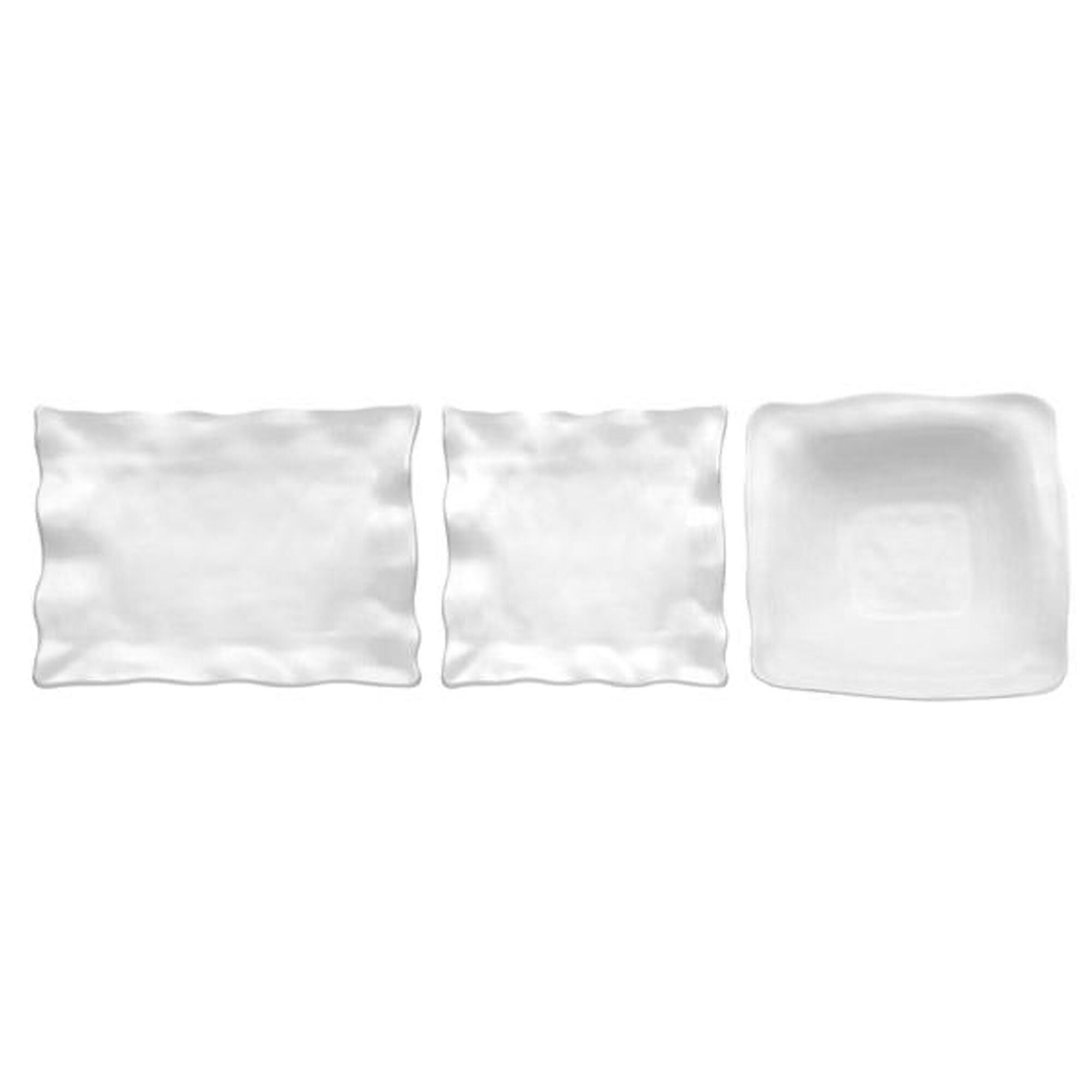 (6 pcs) Saladier - GLOBAL BUFFET - Mélamine - 8L - carré - 400x400mm - Profondeur : 175mm - Blanc