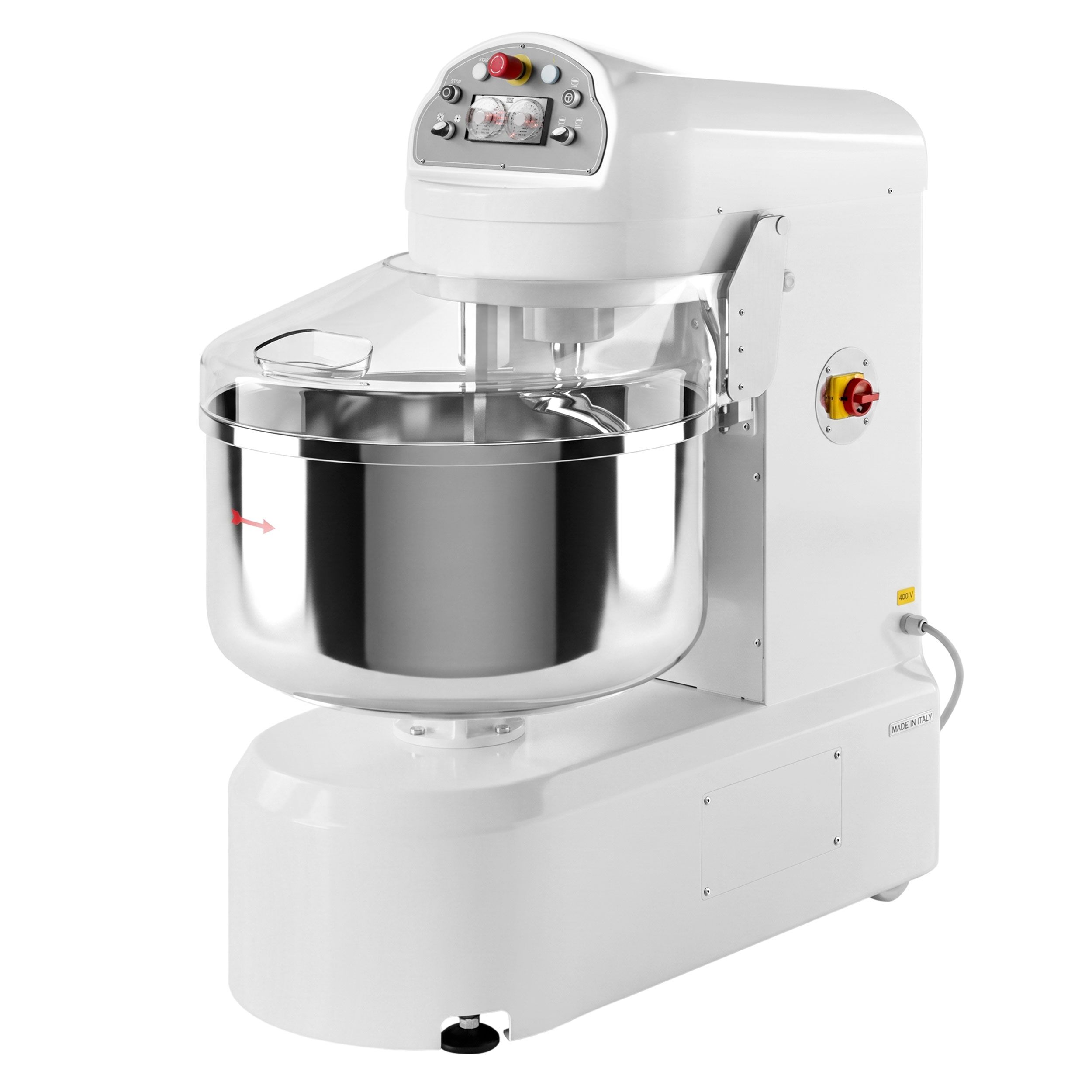 Spiraalkneder - 117l / 60kg - 2 snelheden - met vaste kom - timerfunctie - 400V - speciaal voor brooddeeg