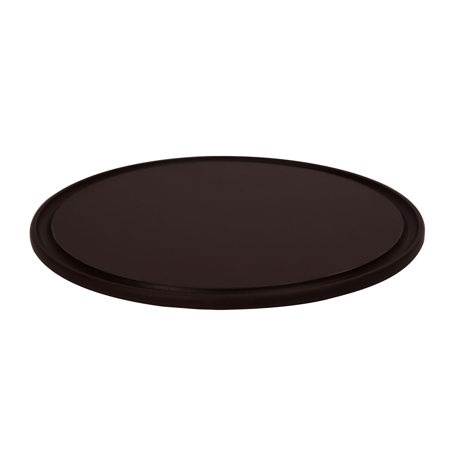 (12 Pièces) Assiette à Pizza - Polyéthylène - Ø 380 mm - Avec Rainure à Jus - Marron