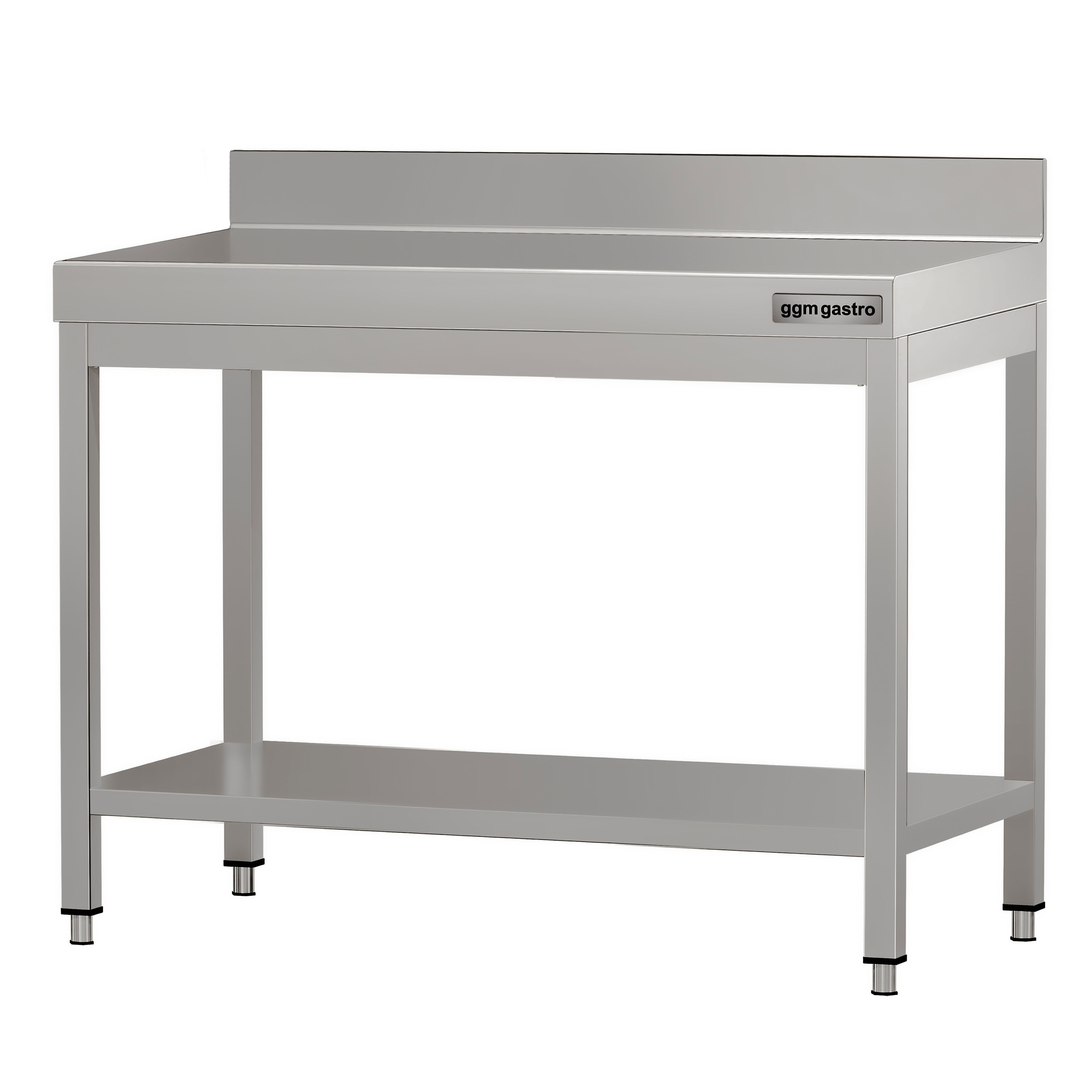 Table de travail en inox ECO – 800 × 600 mm – avec tablette inférieure & dosseret