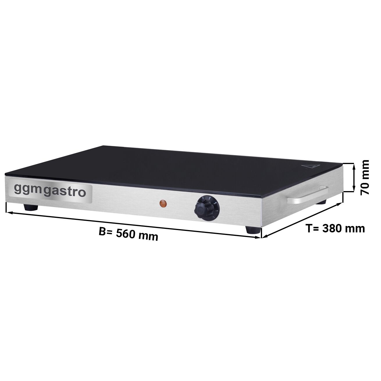 Hot Plate - Stainless Steel - with Ceramic Glass Surface - 260 W