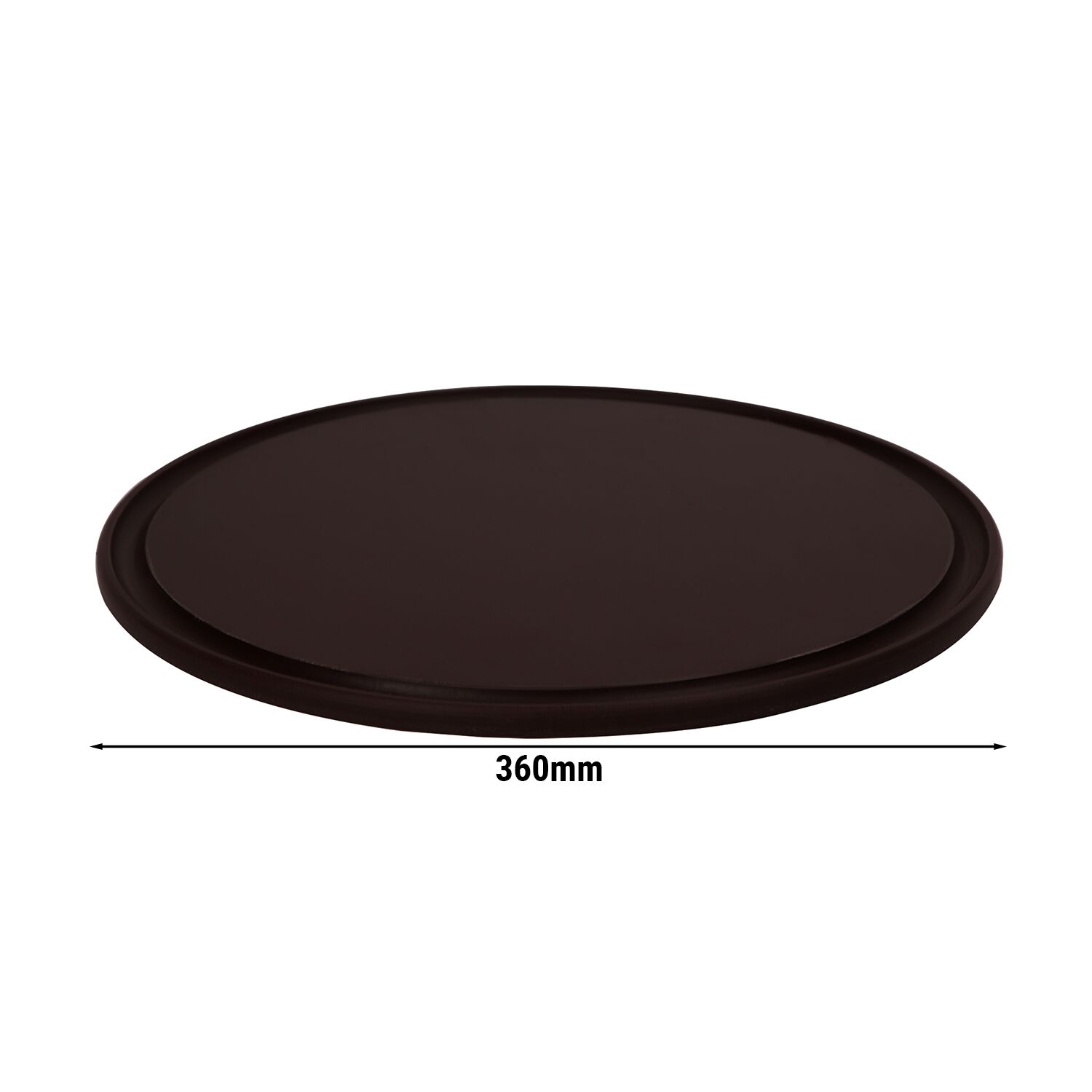 (12 Pièces) Assiette à Pizza - Polyéthylène - Ø 360 mm - Avec Rainure à Jus - Marron