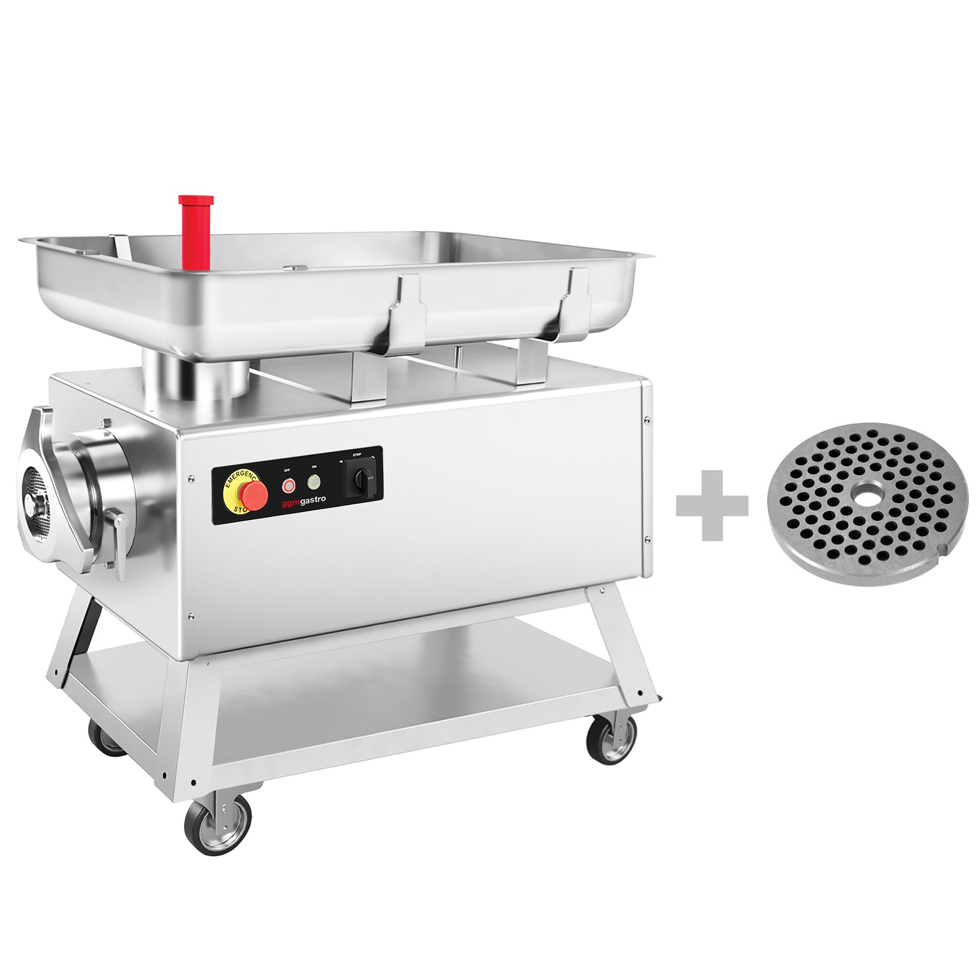 Hachoir à viande électrique 42 – 700 kg/h – 4 kW – avec roulettes