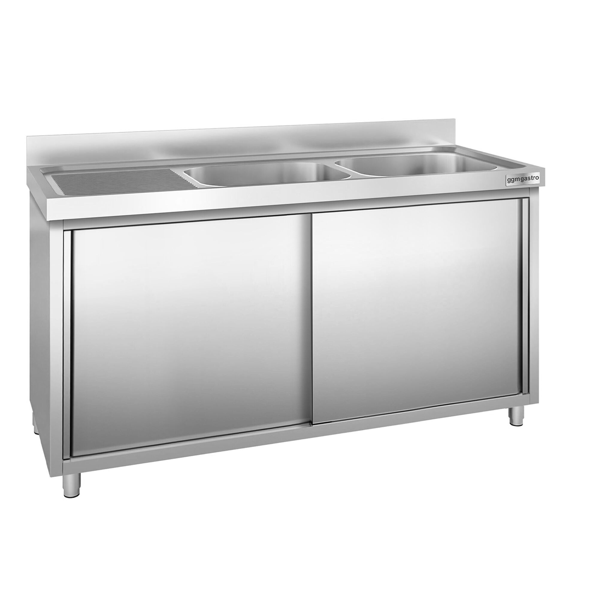 Meuble plonge PREMIUM - 1800x600mm - avec 2 bacs