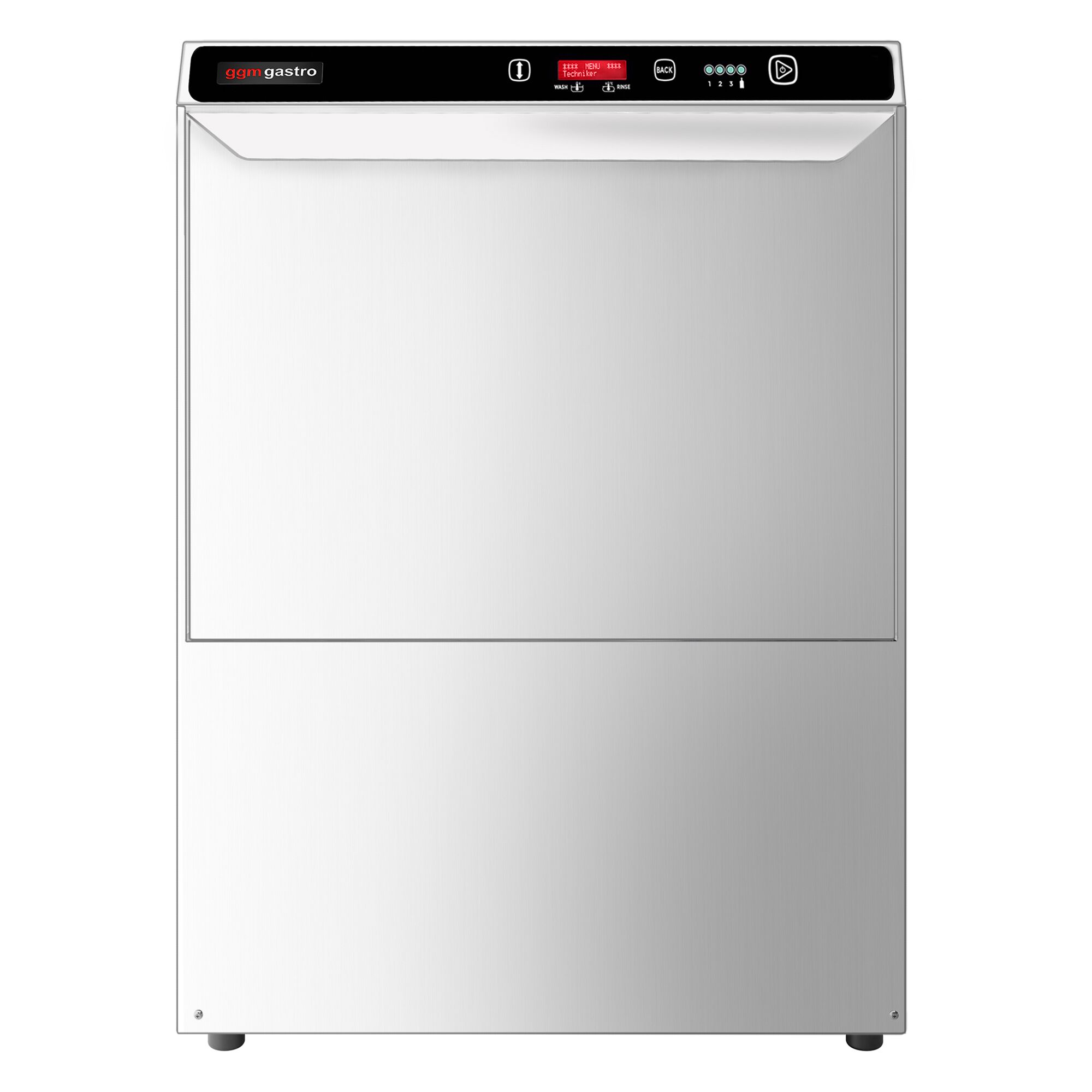 Lave-vaisselle professionnel - Panier 50x50cm - Commandes électroniques - 7,45kW - avec pompes doseuses détergent et liquide de rinçage