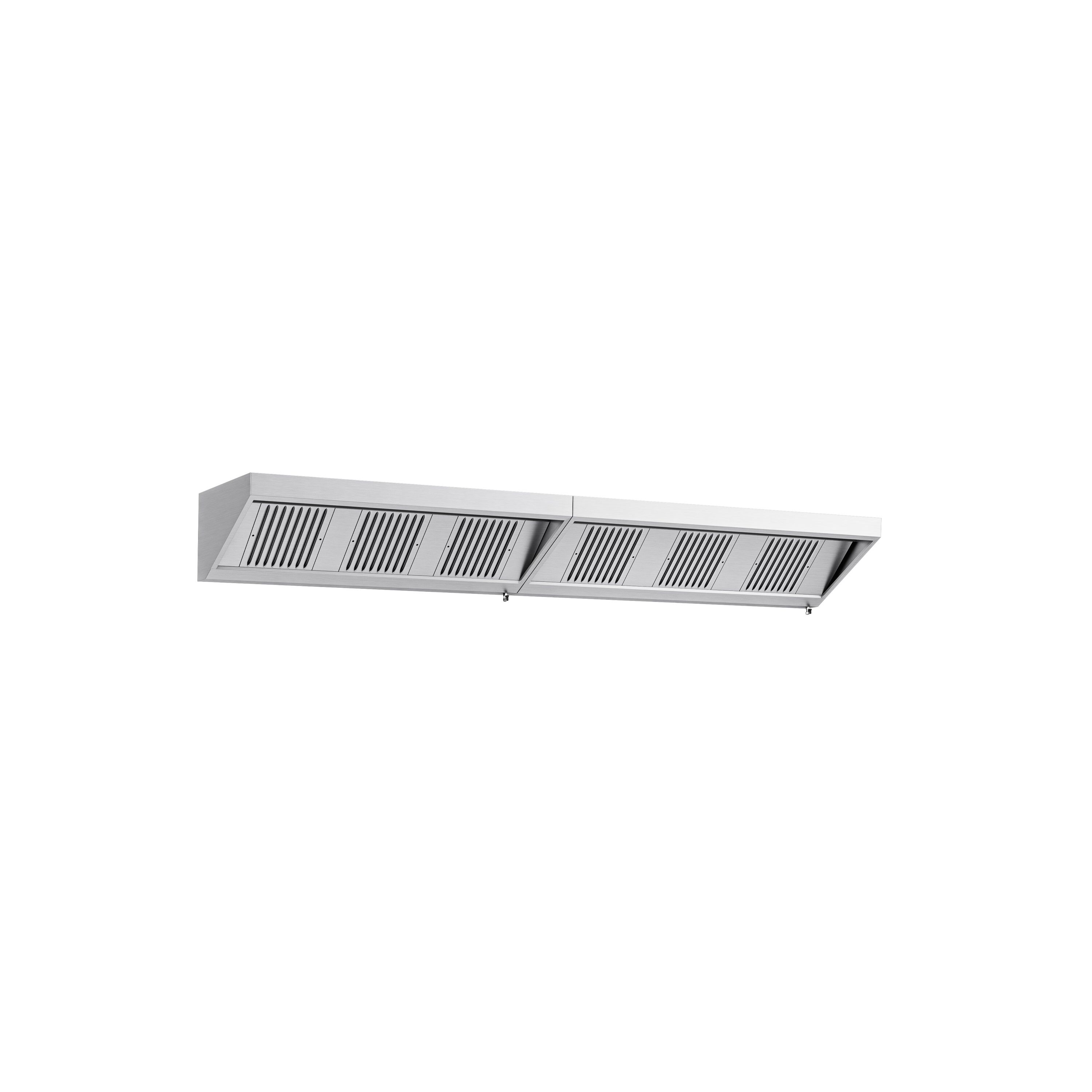 Fali elszívóernyő - 3800 mm - 700 mm mély - Labirintszűrő és világítás - motor nélkül