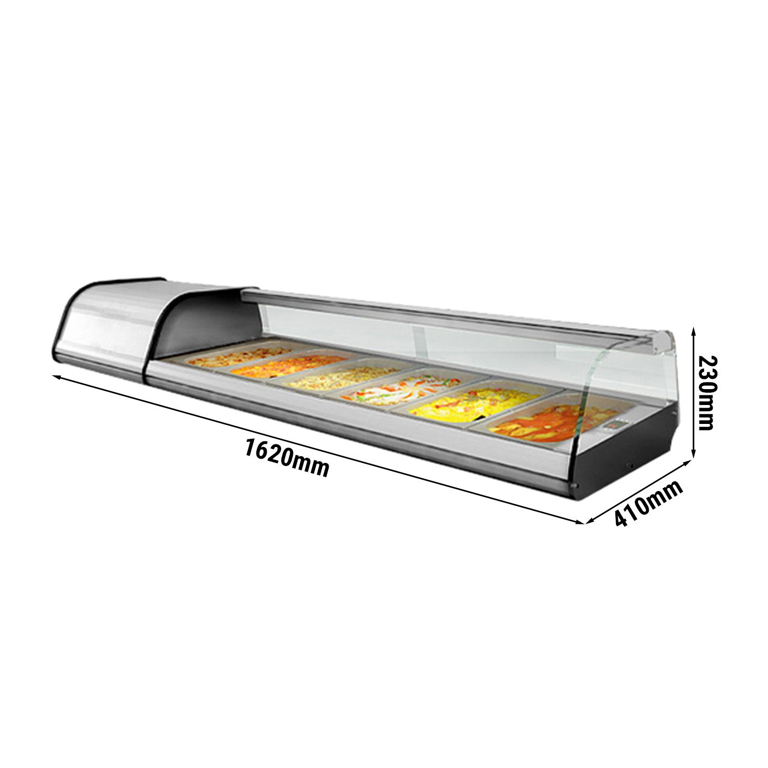 Vitrine à tapas réfrigérée PREMIUM PLUS - 1620x410mm - 6x GN 1/3