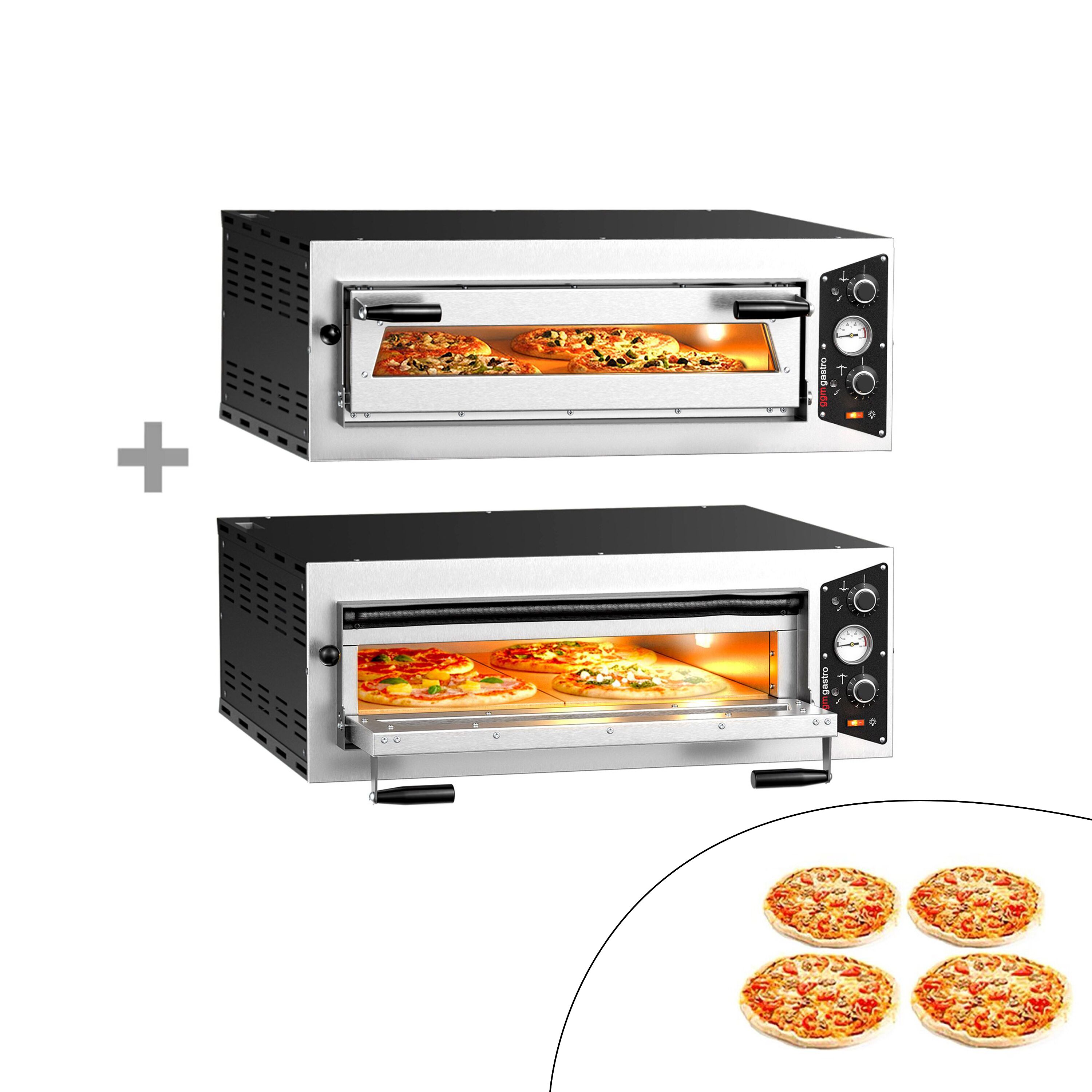(2 pièces) Four à pizza électrique - 4+4x 30 cm - Manuel