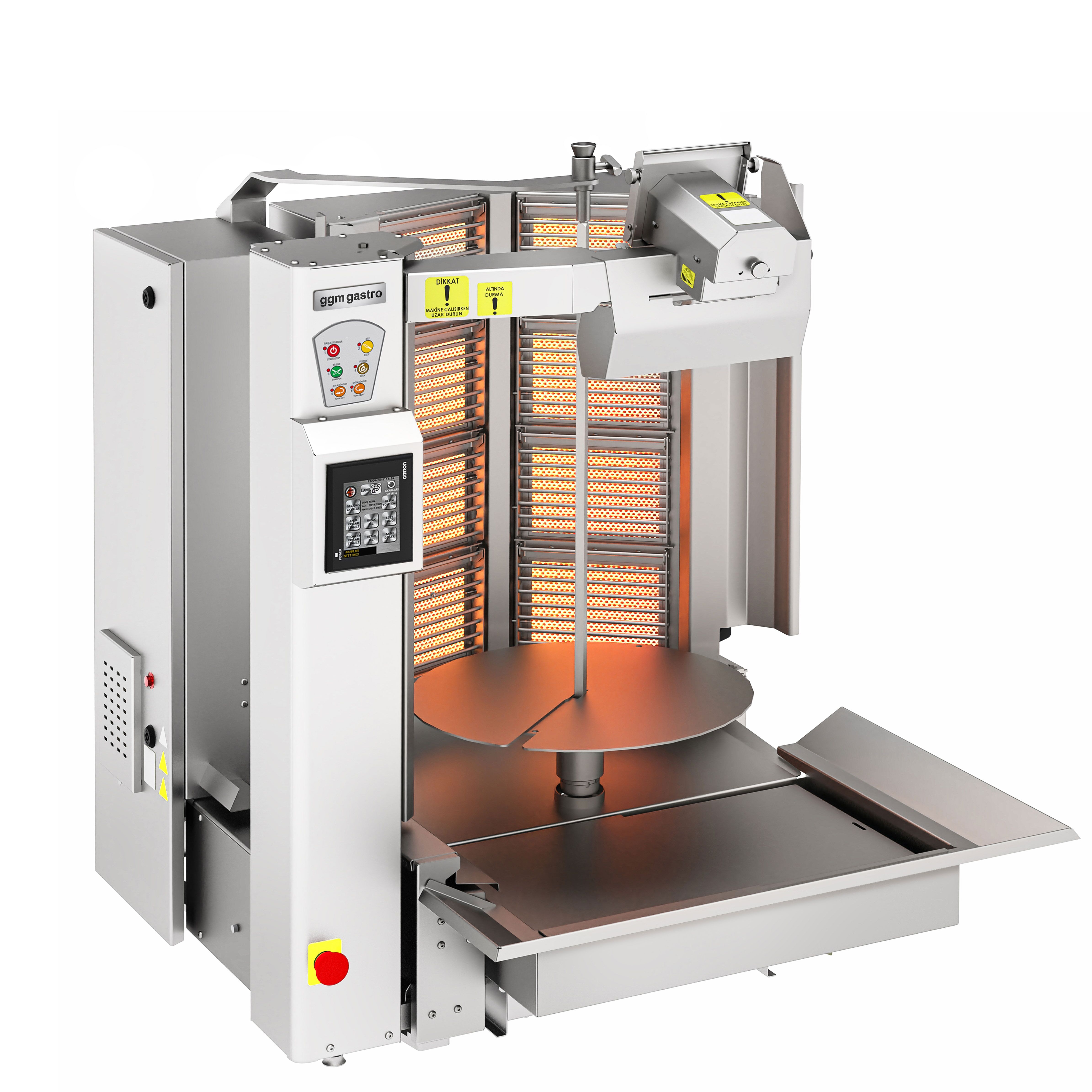 Gas Doner Kebab Grill - 8 Burner - up to 130kg - 26.6kW - incl. 1 skewer & drip tray