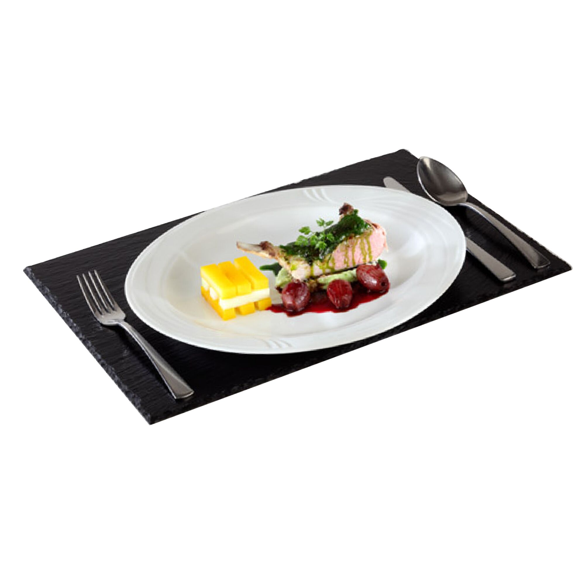 (6 st) Skifferplatta - 450x300 mm - Höjd: 7 mm - svart