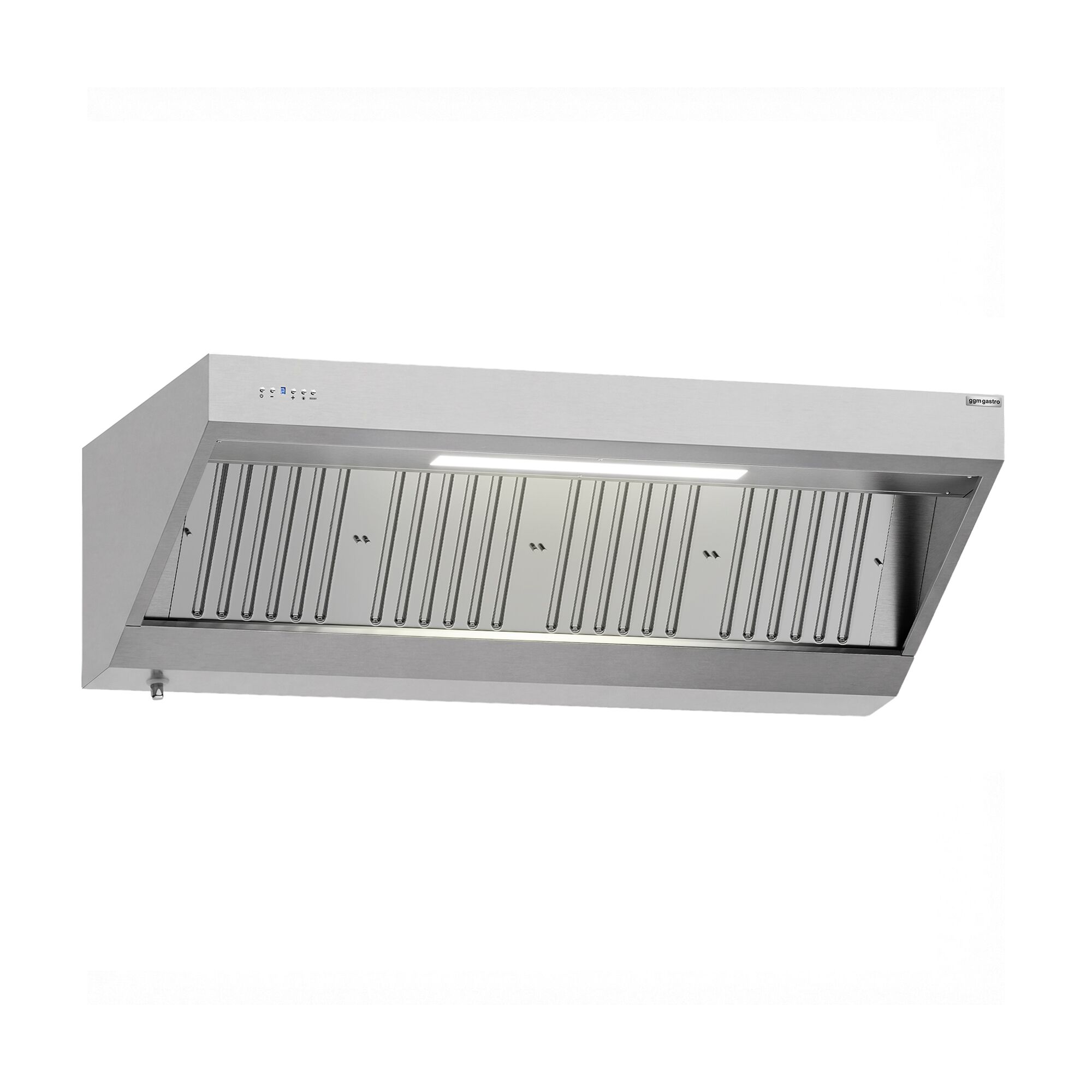 Commercial Wall-Mounted Extraction Canopy with Motor – 1800 mm – incl. Speed Controller, Baffle Filters & Light